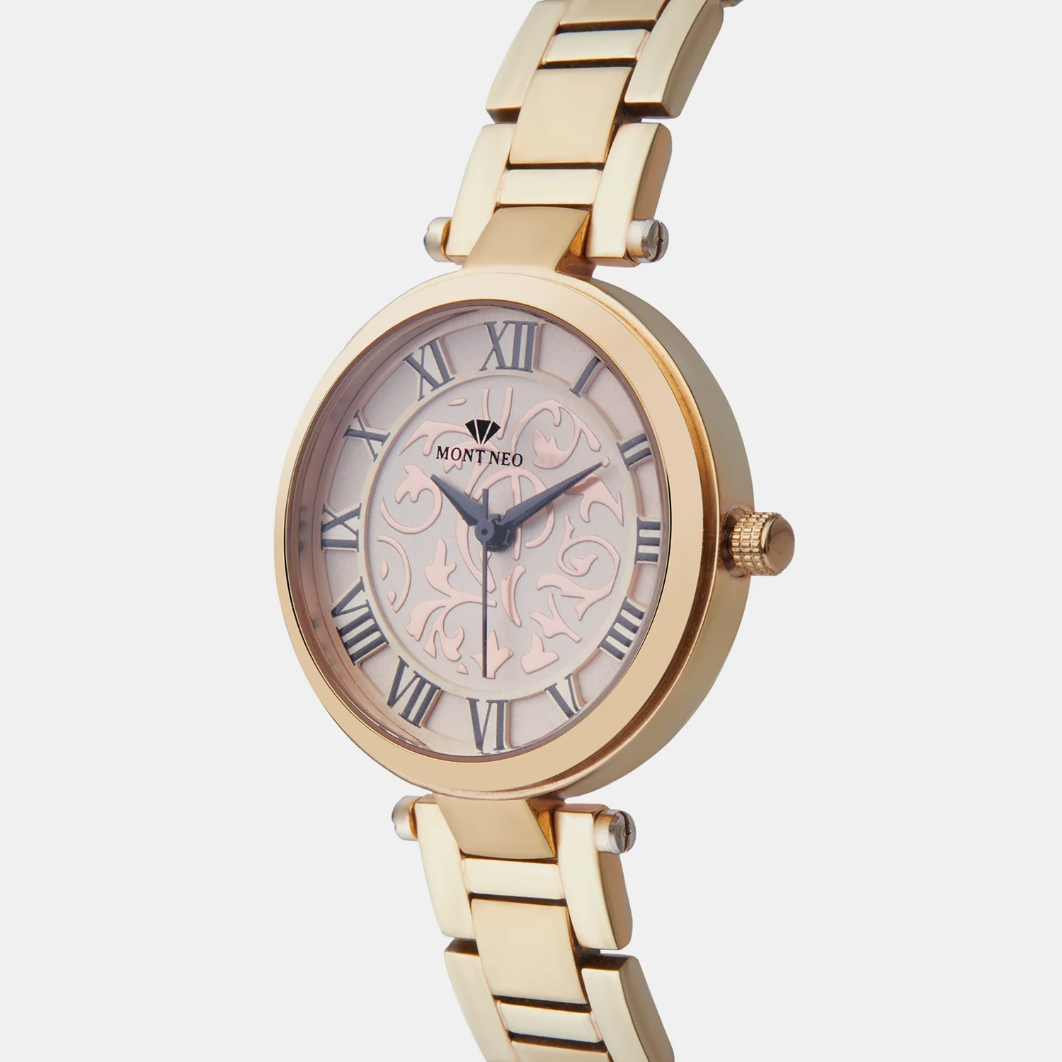 Women Quartz Rose Dial Analog Metal Watch 7502T-M3307 - Image 2