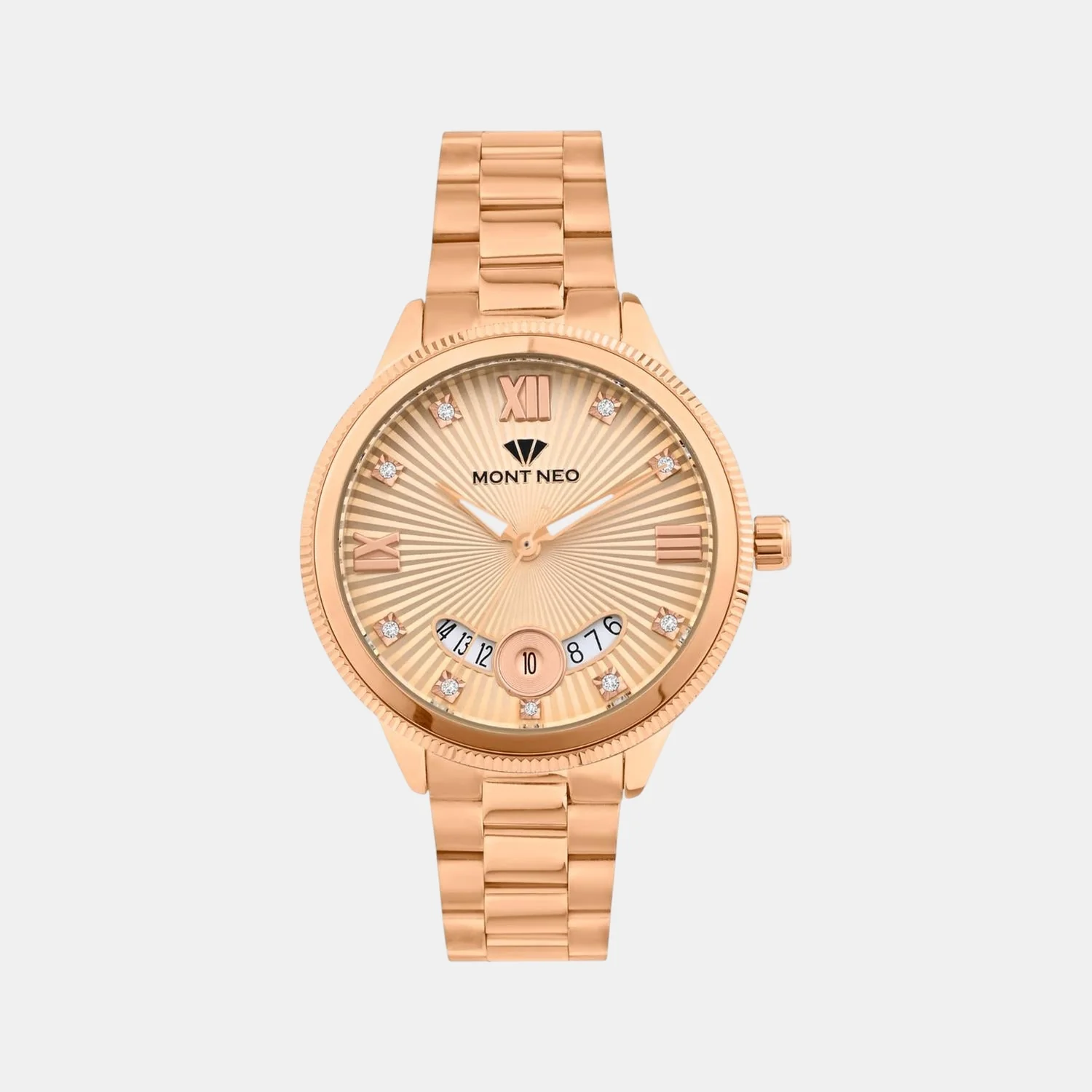 Women Quartz Rose Dial Analog Stainless Steel Watch 4506E-M3307