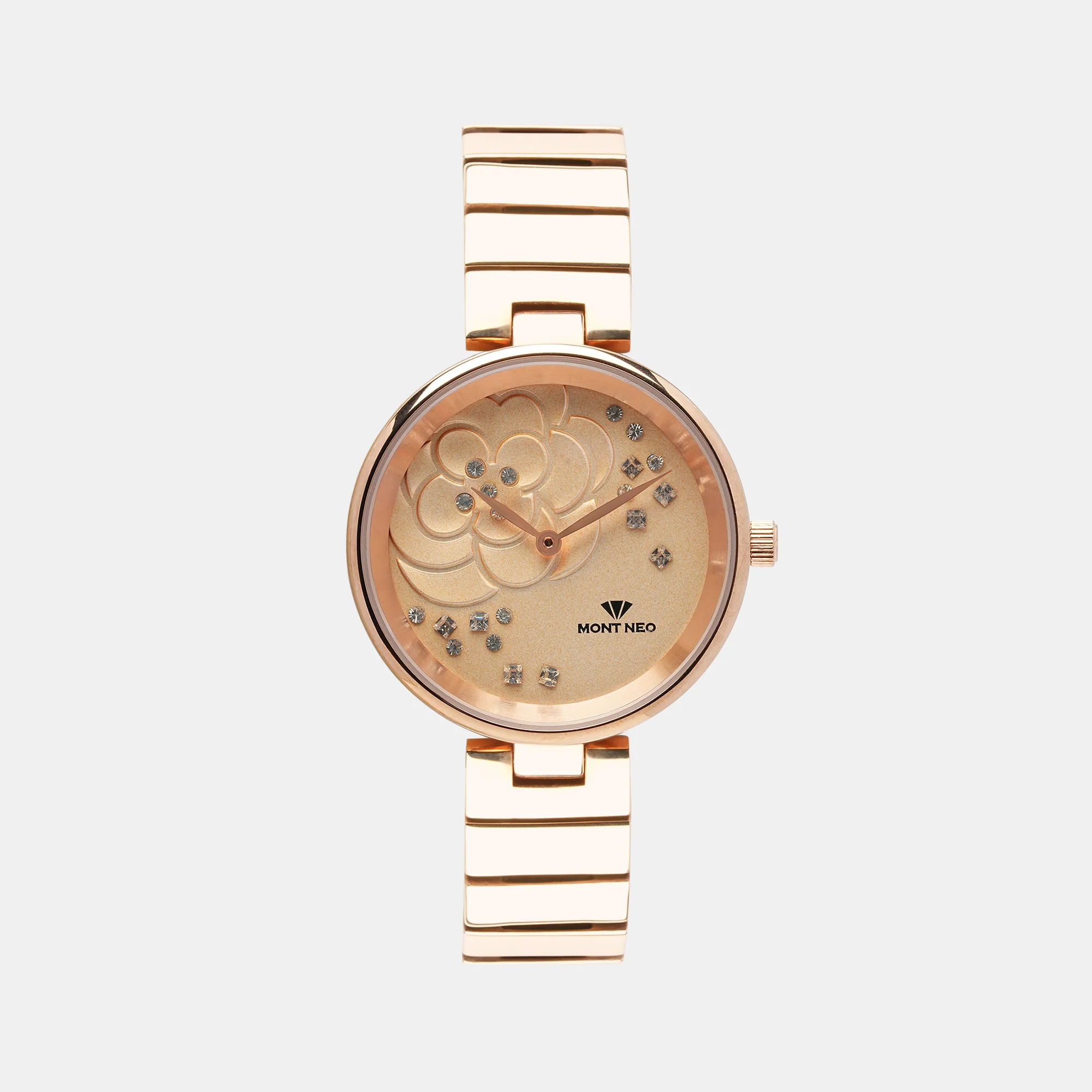 Women Quartz Rose Gold Dial Analog Stainless Steel Watch 7504B-M3307 - Image 2
