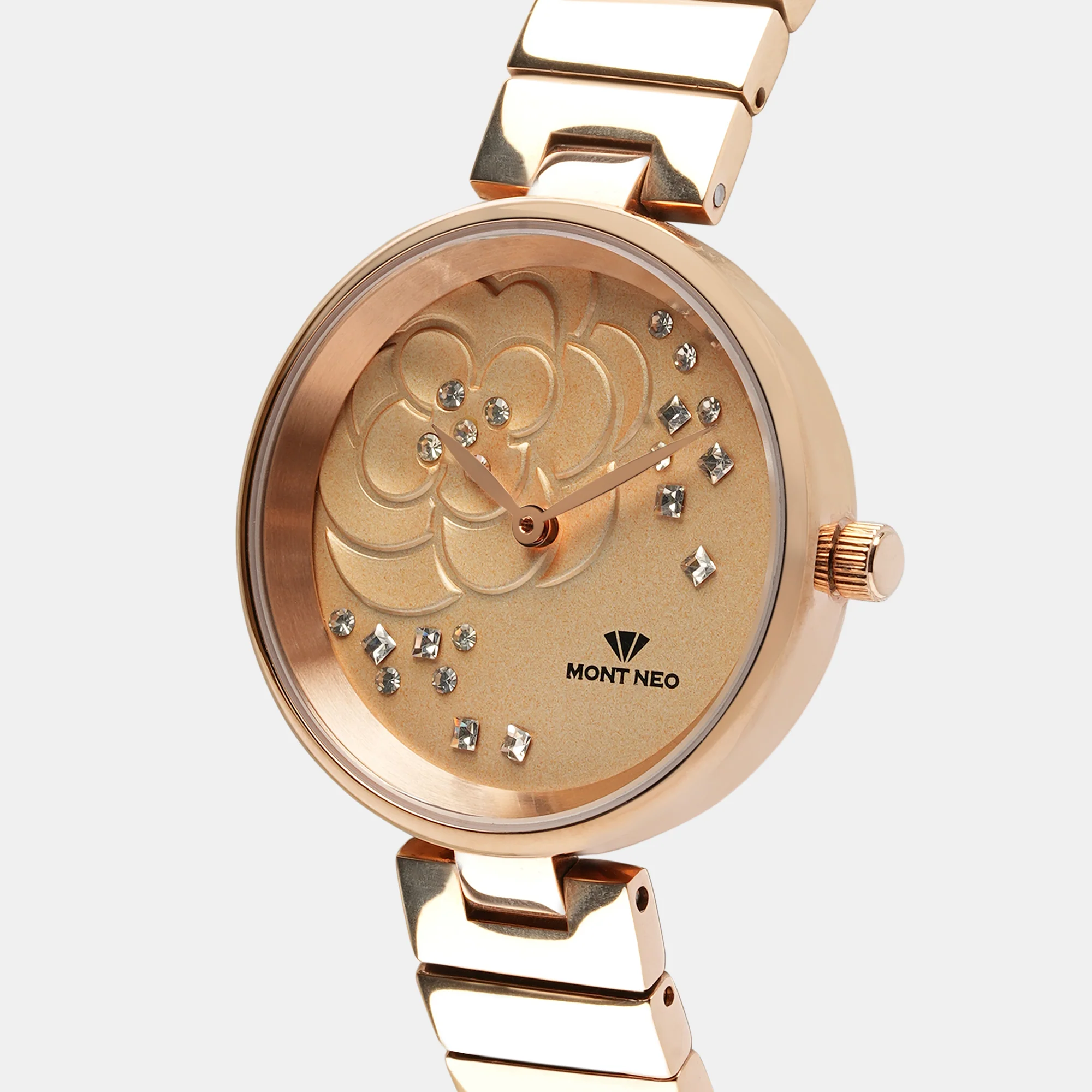 Women Quartz Rose Gold Dial Analog Stainless Steel Watch 7504B-M3307 - Image 3