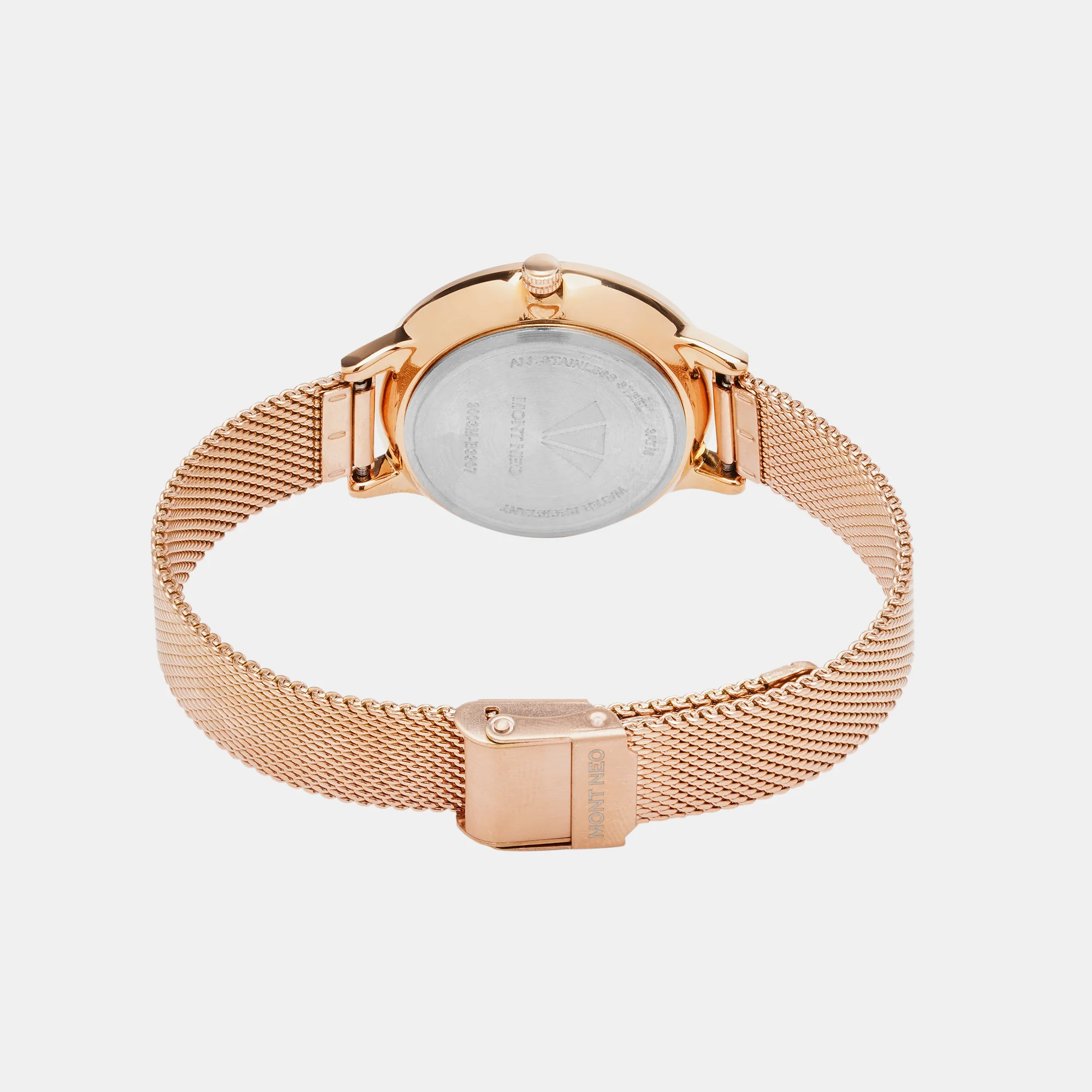 Women Quartz Rose Gold Dial Chronograph Mesh Watch 9003M-B3307 - Image 5