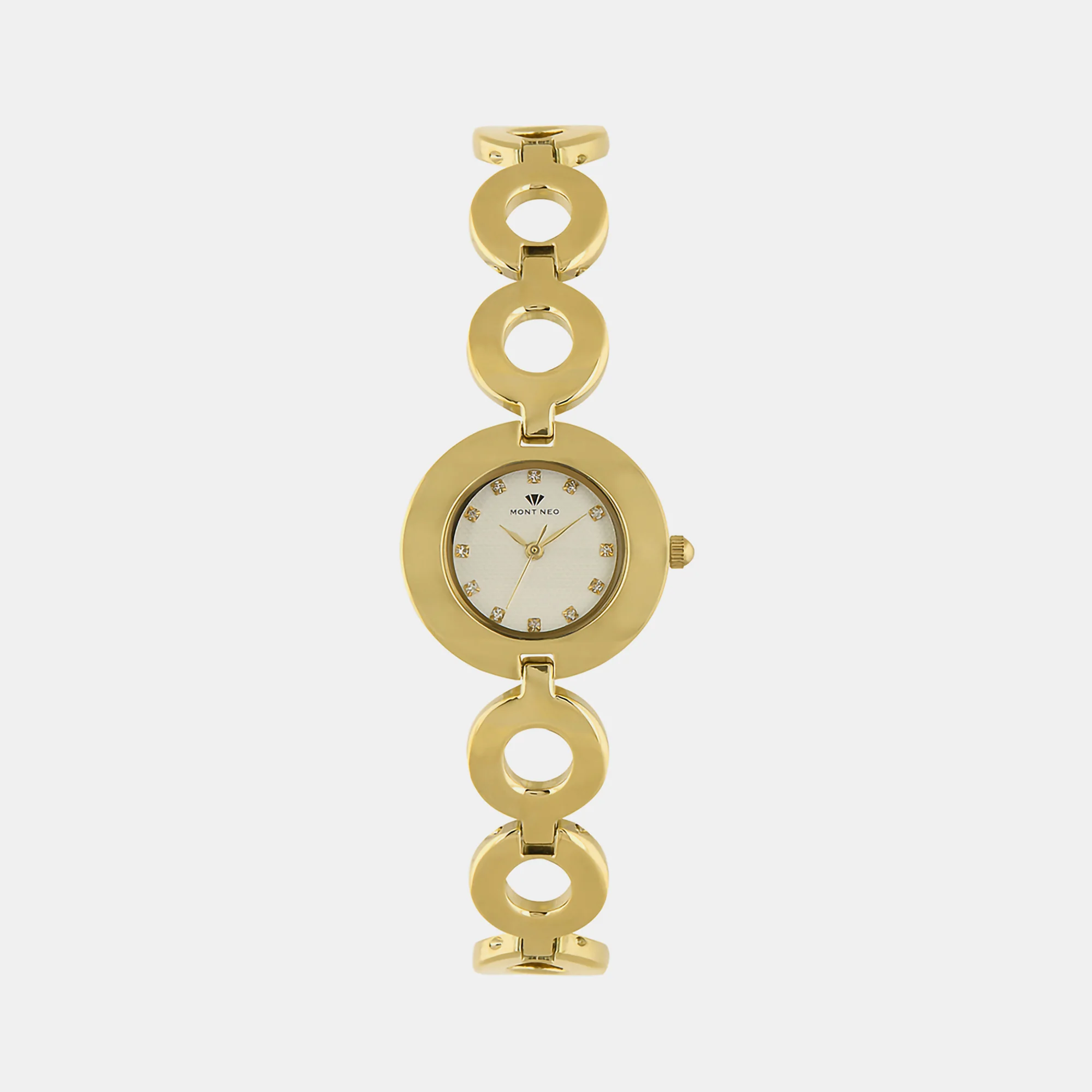 Women Quartz Silver Dial Analog Stainless Steel Watch 2015T-M2203