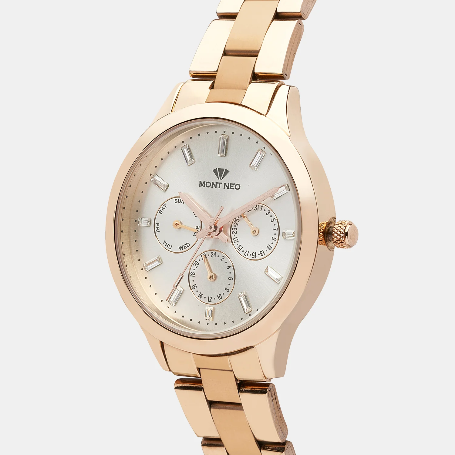 Women Quartz Silver Dial Chronograph Metal Watch 9009M-M3303 - Image 2