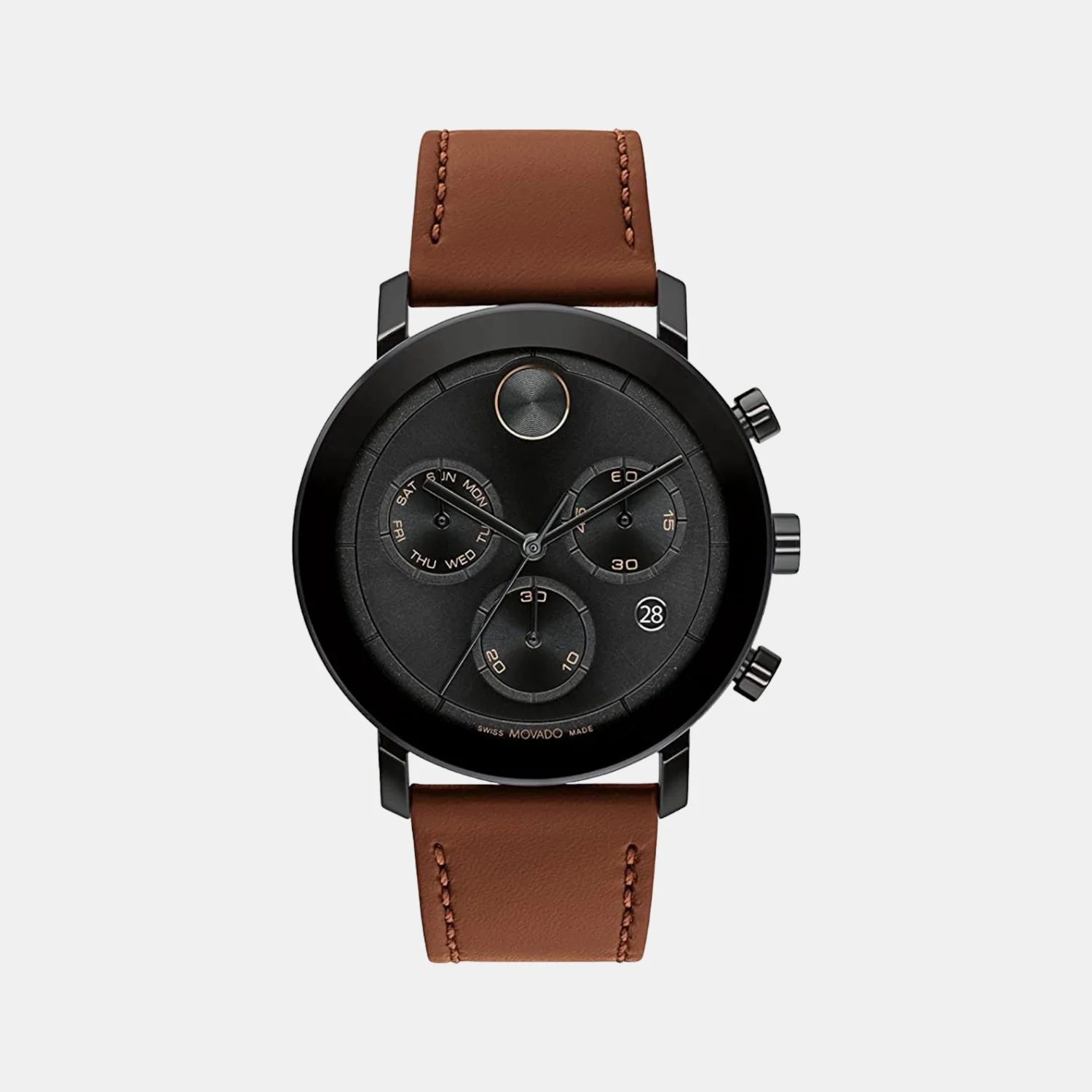 Bold Evolution Men Quartz Black Dial Chronograph Leather Watch 3600884