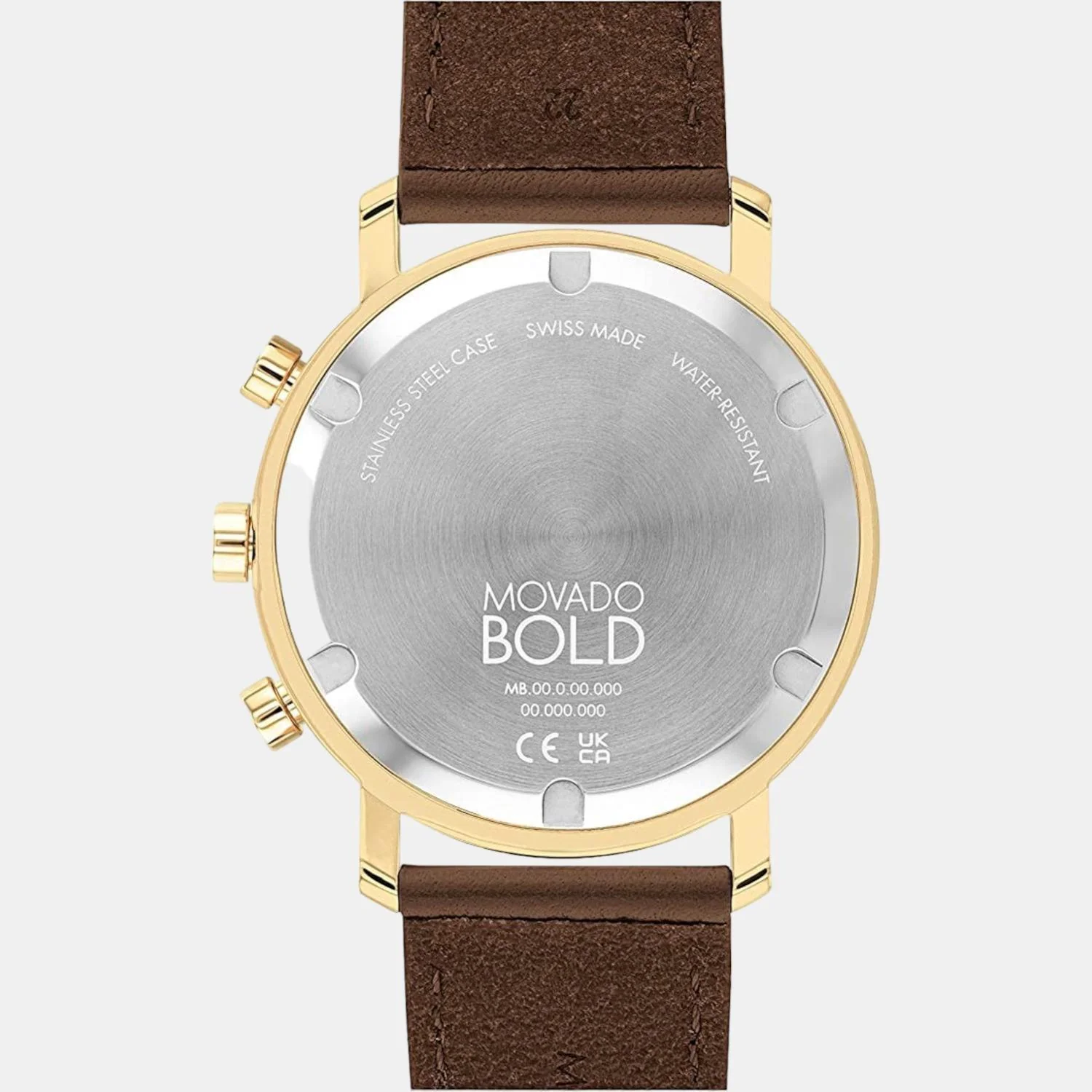 Bold Evolution Men Quartz Gold Dial Chronograph Leather Watch 3600883 - Image 3
