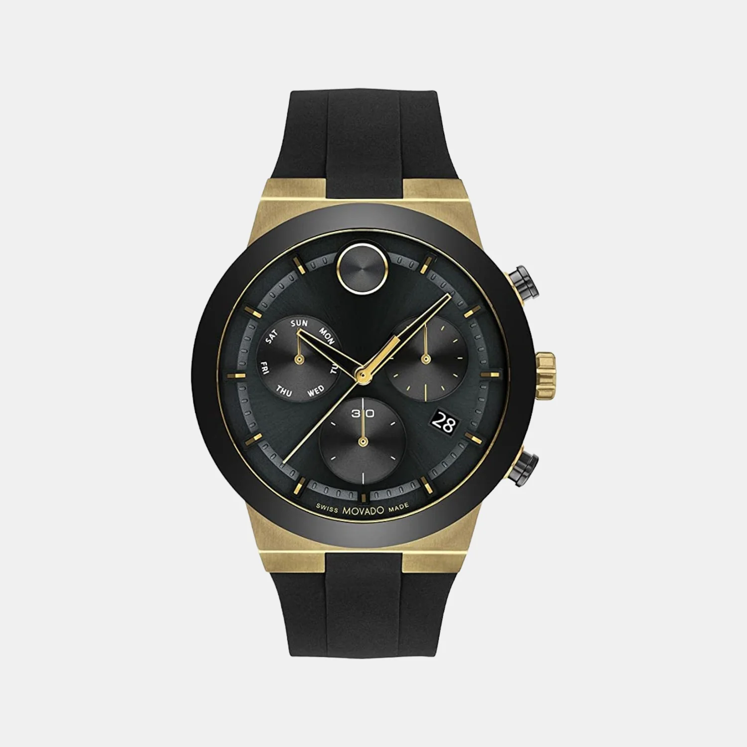 Bold Fusion Men Quartz Black Dial Chronograph Silicone Watch 3600855