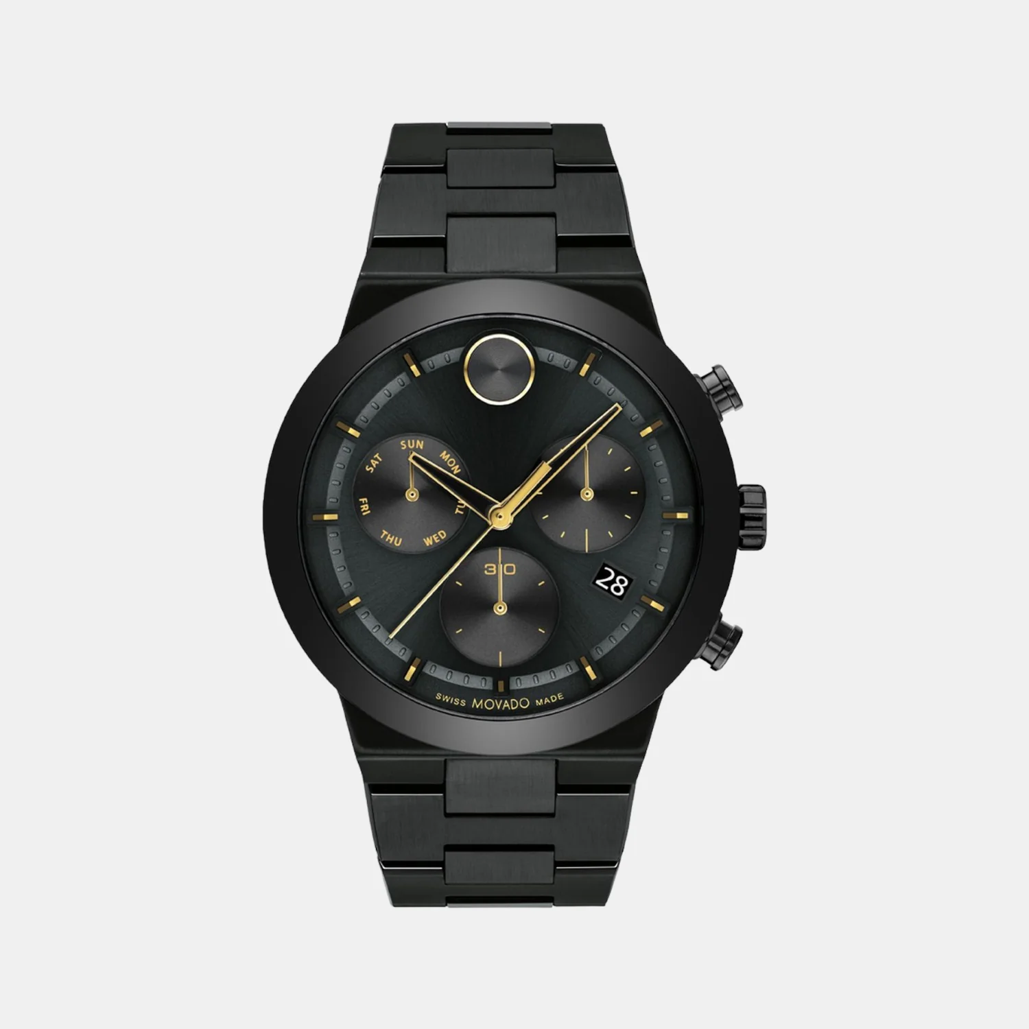 Bold Fusion Men Quartz Black Dial Chronograph Stainless Steel Watch 3600857