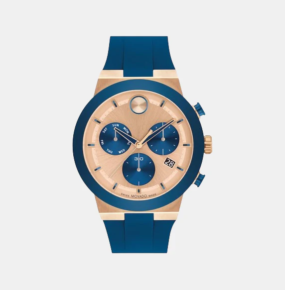 Bold Fusion Men Quartz Rose Gold Dial Chronograph Silicone Watch 3601139 - Image 2