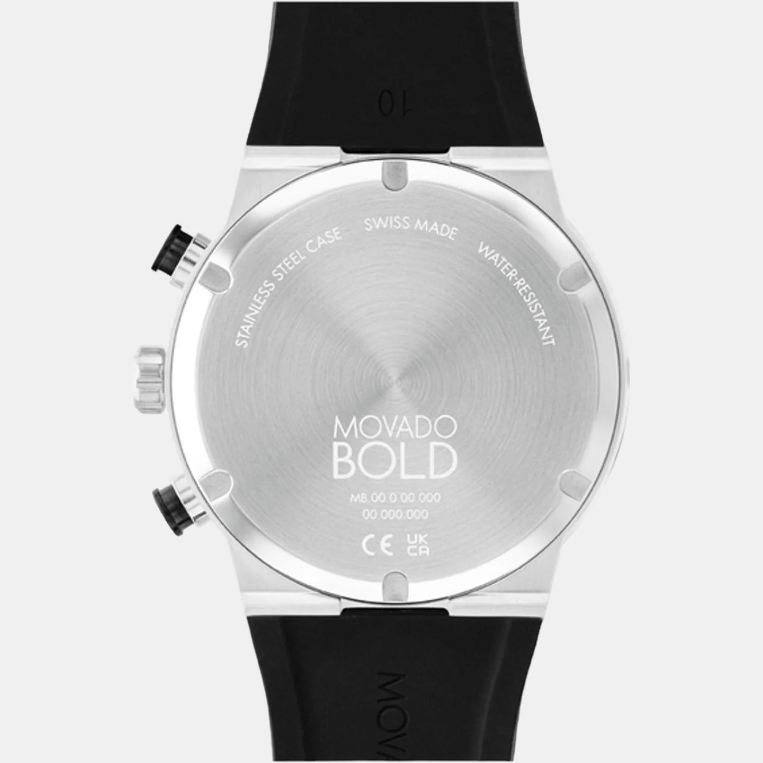 Bold Fusion Men Quartz Silver Dial Chronograph Silicone Watch 3600894 - Image 3