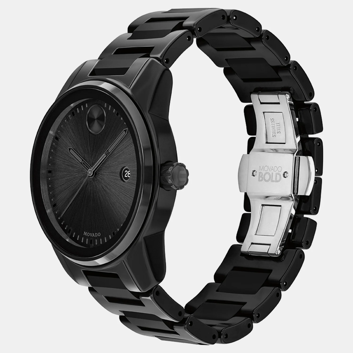 Bold Men Quartz Black Dial Analog Ceramic Watch 3600727 - Image 2