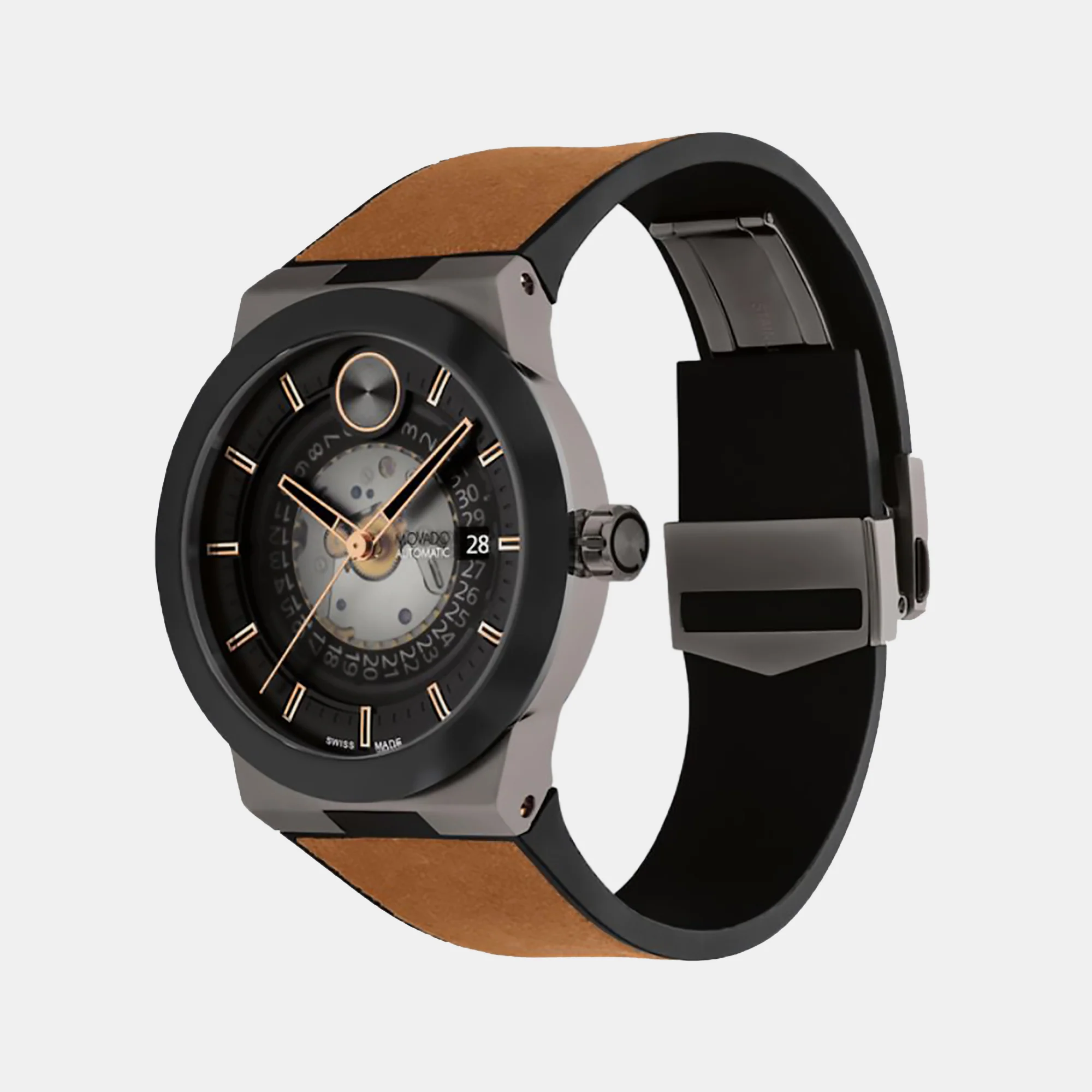 Bold Men Quartz Black Dial Analog Stainless Steel Watch 3600928 - Image 2