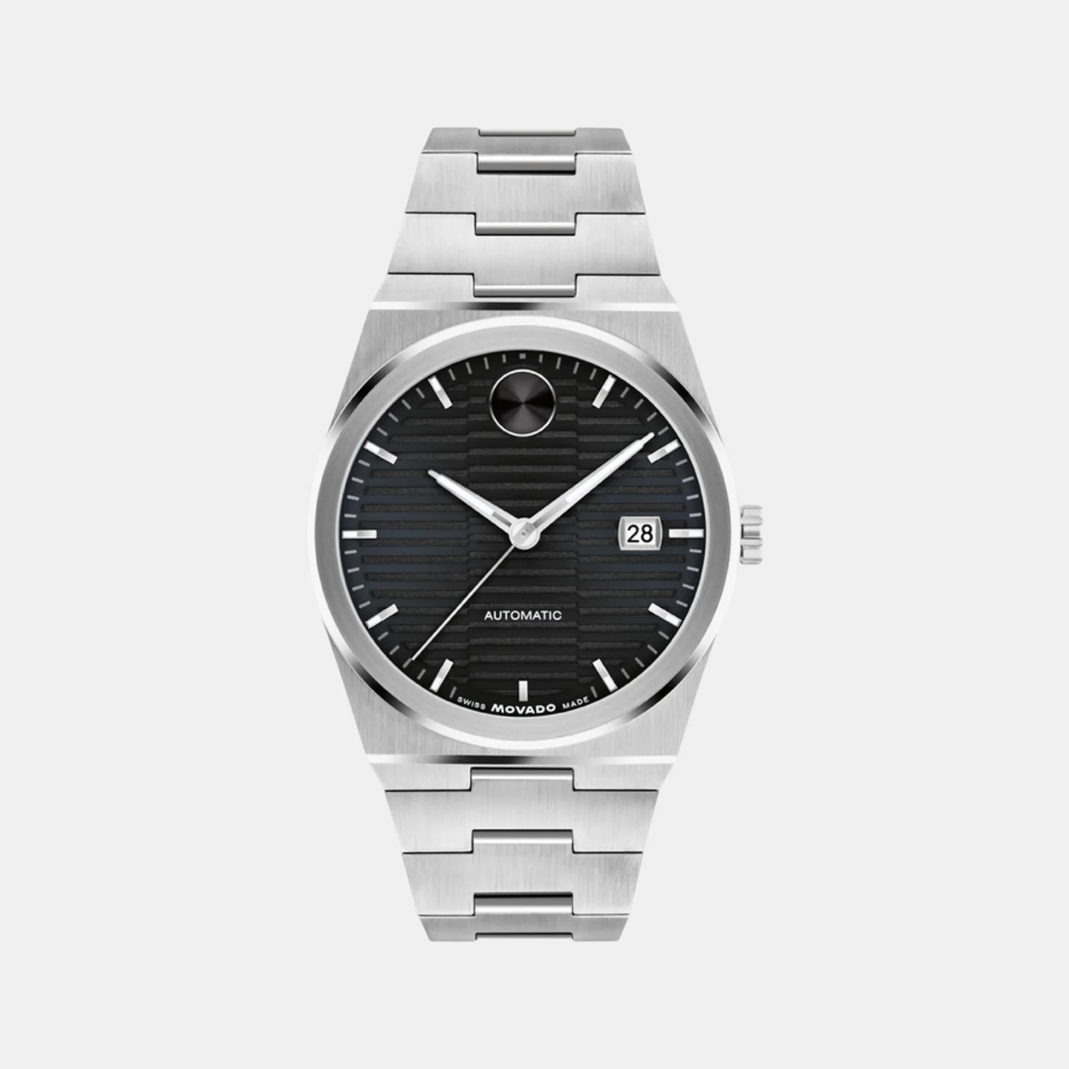 Bold Men Quartz Black Dial Analog Stainless Steel Watch 3600941