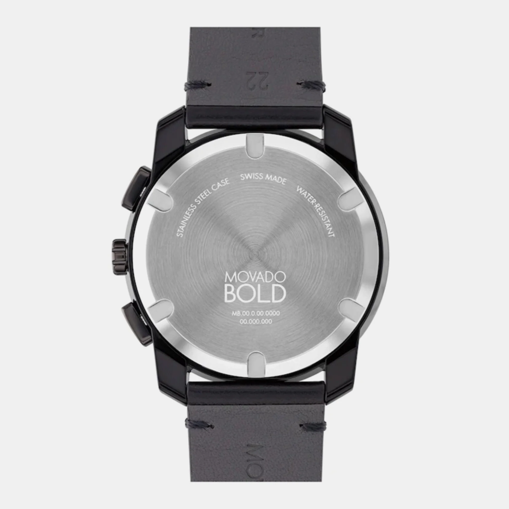 Bold Men Quartz Black Dial Chronograph Leather Watch 3601114 - Image 4
