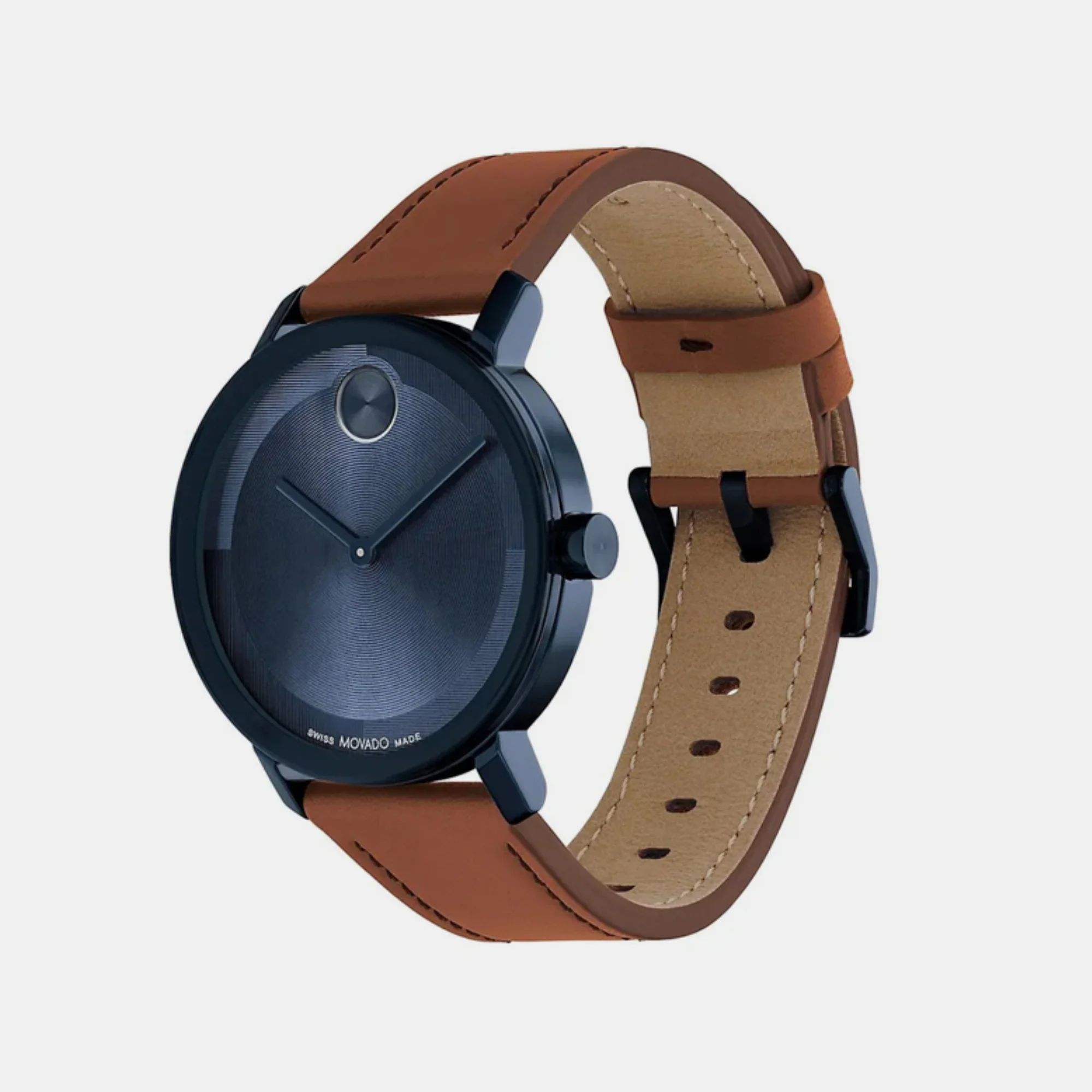 Bold Men Quartz Blue Dial Analog Leather Watch 3601093 - Image 2