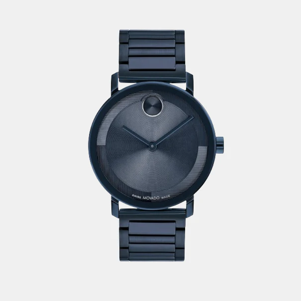 Bold Men Quartz Blue Dial Analog Stainless Steel Watch 3601097 - Image 2