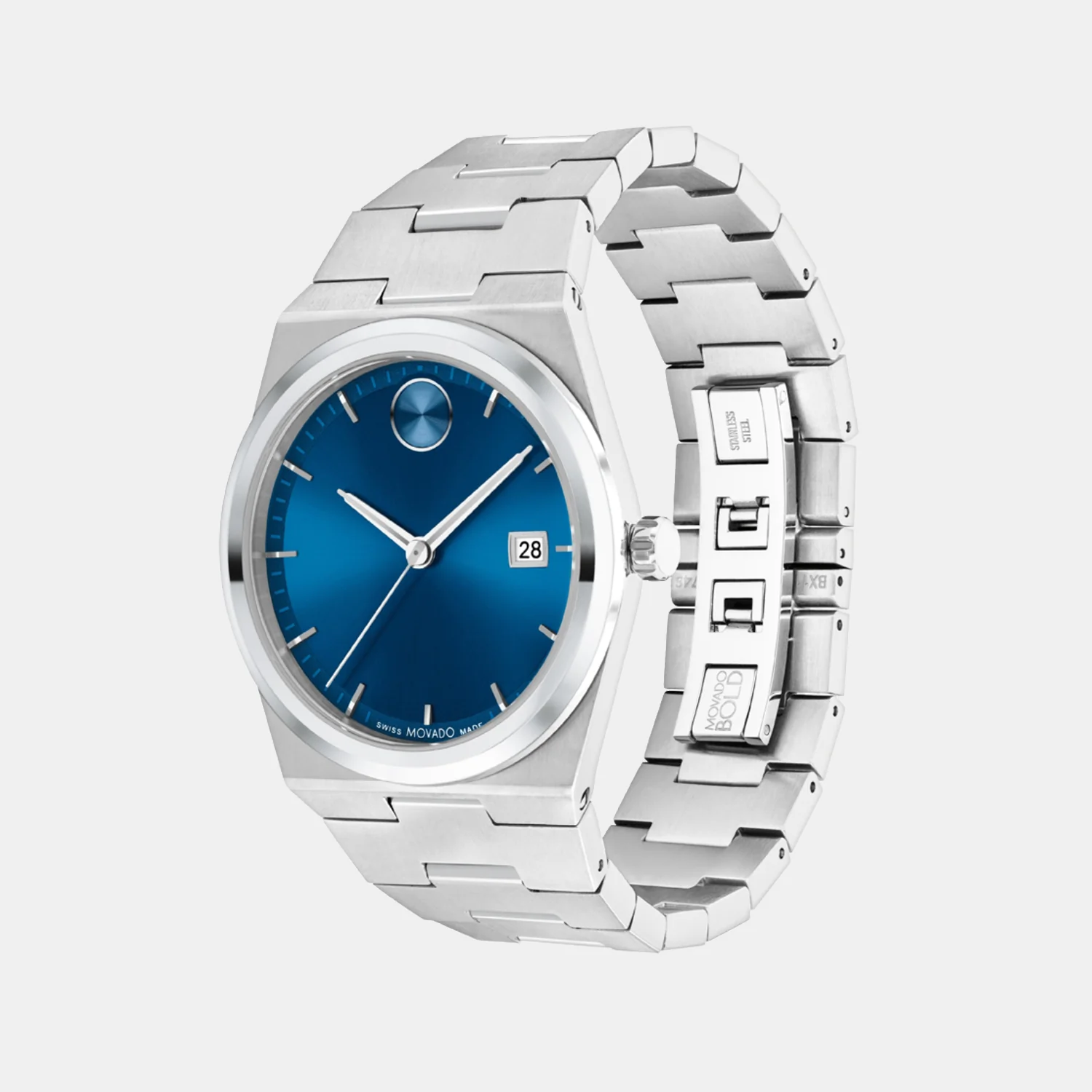 Bold Men Quartz Blue Dial Analog Stainless Steel Watch 3601221 - Image 2