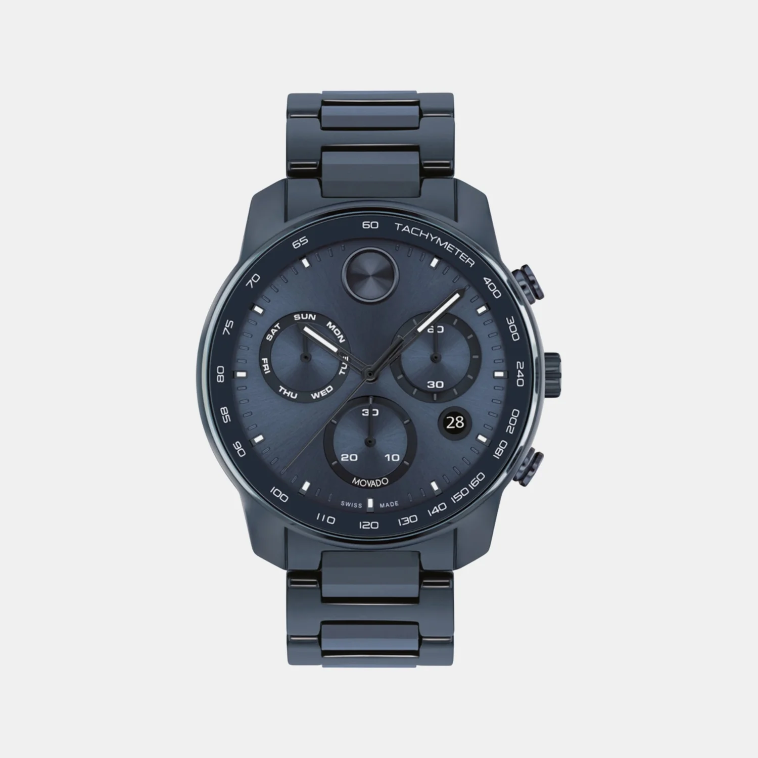 Bold Men Quartz Blue Dial Chronograph Ceramic Watch 3601117