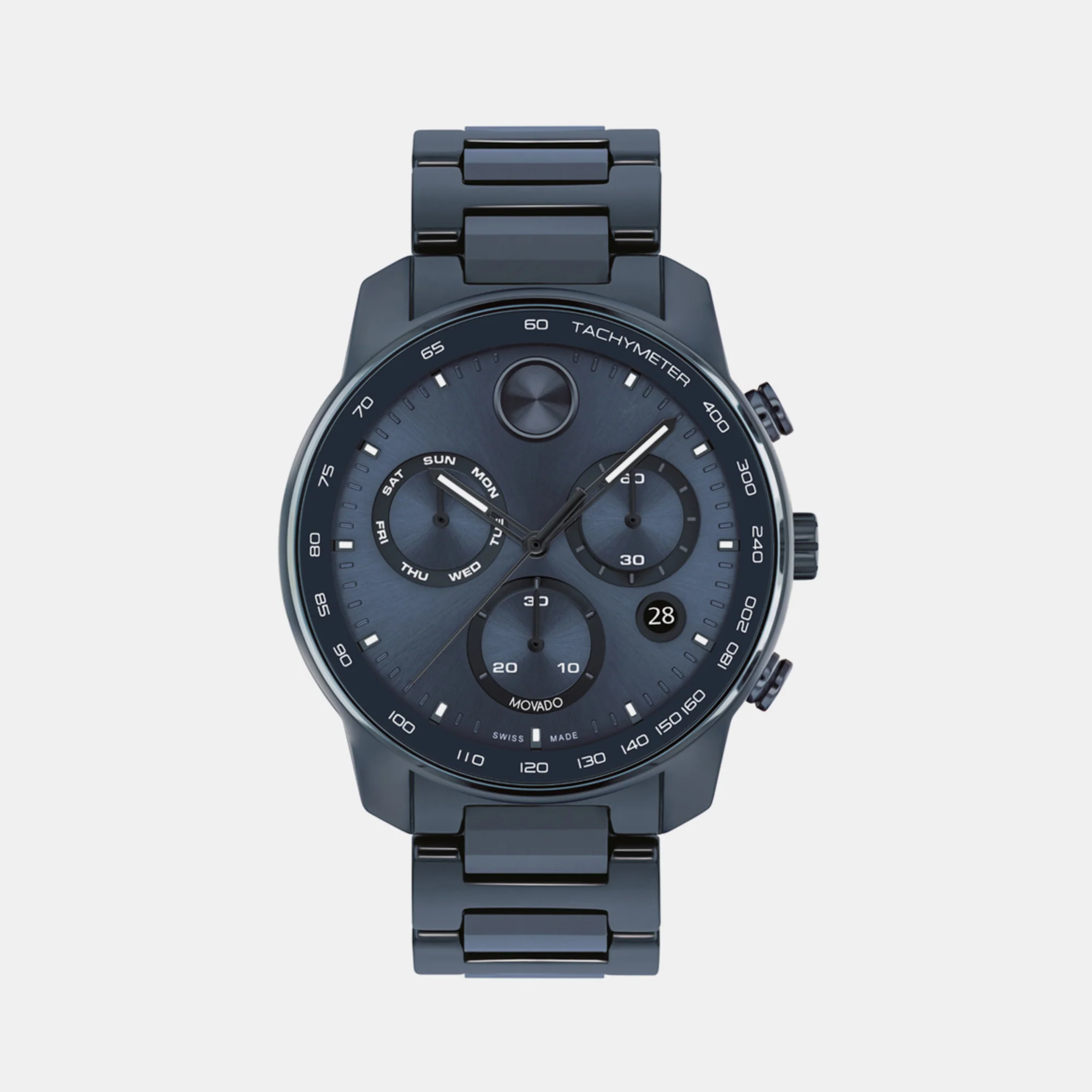 Bold Men Quartz Blue Dial Chronograph Ceramic Watch 3601117 - Image 2