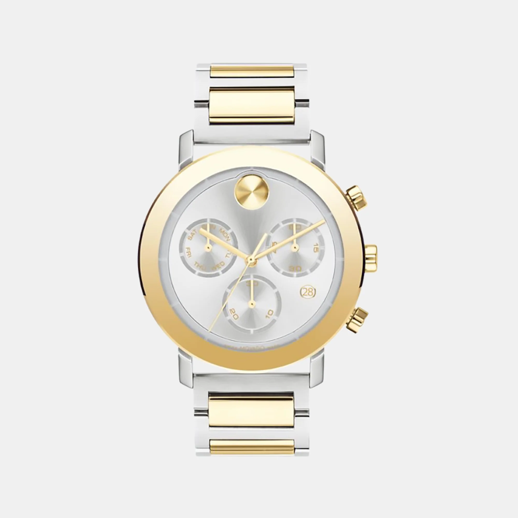 Bold Men Quartz Silver Dial Chronograph Stainless Steel Watch 3600888 - Image 2