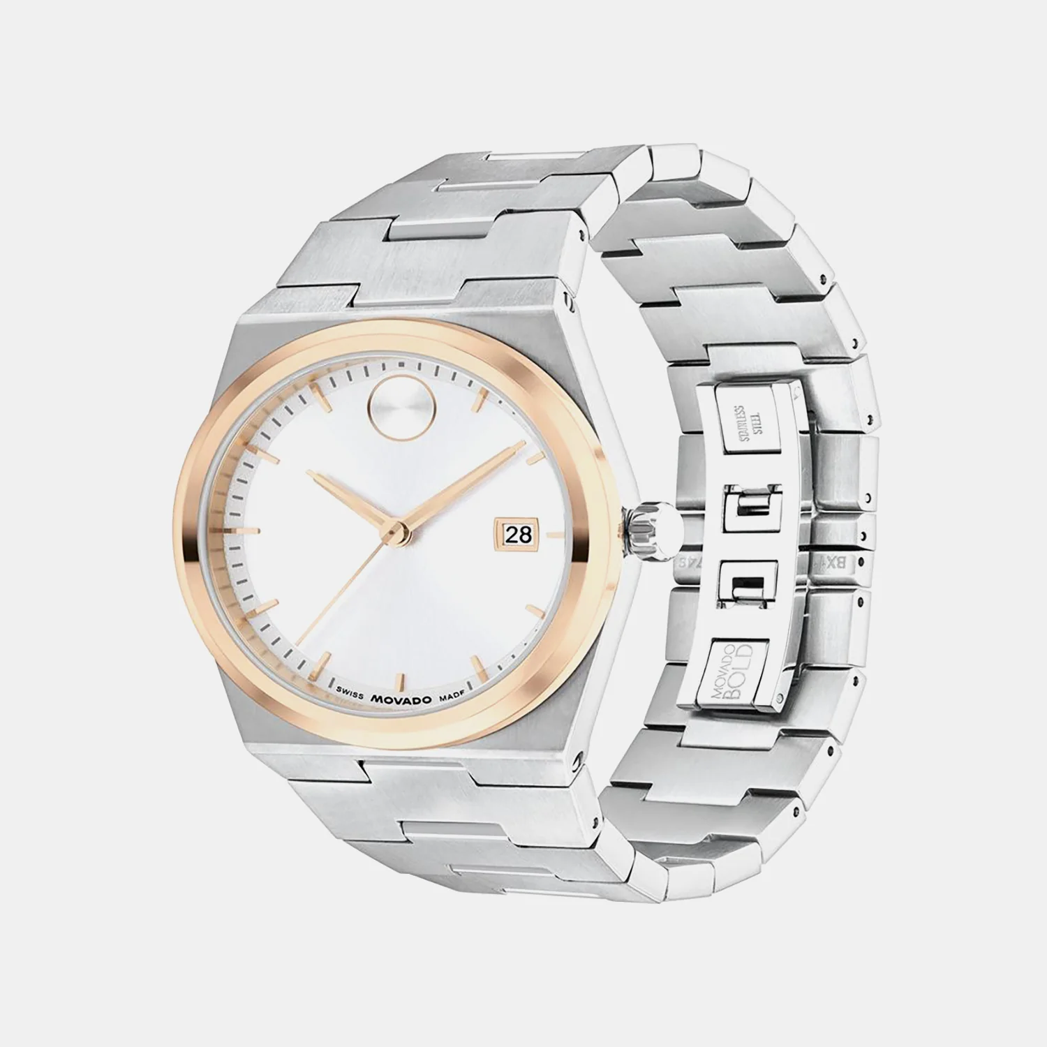 Bold Men Quartz White Dial Analog Stainless Steel Watch 3600972 - Image 3