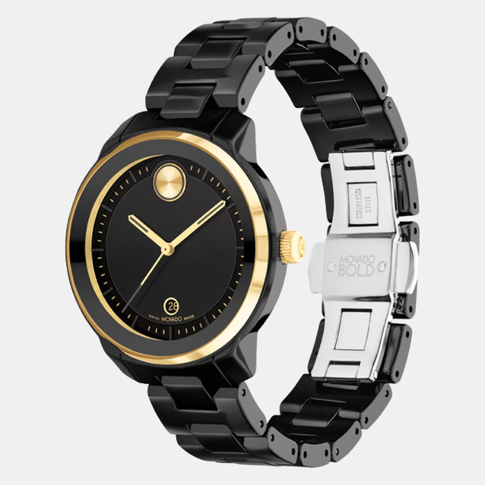 Bold Women Quartz Black Dial Analog Stainless Steel Watch 3600936 - Image 3
