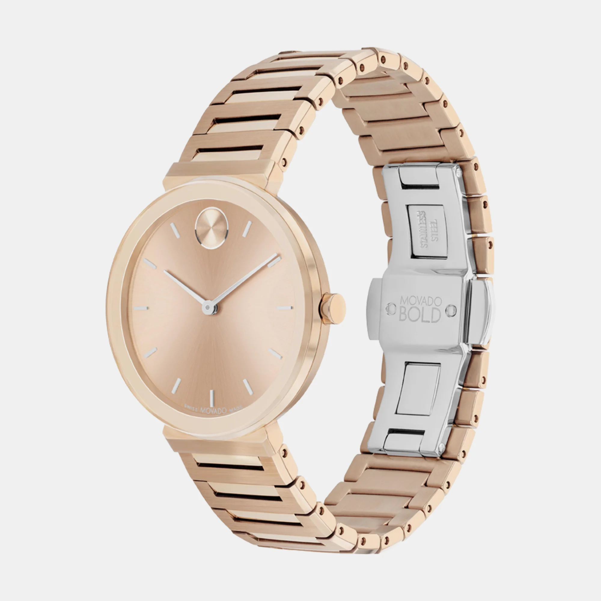 Bold Women Quartz Rose Gold Dial Analog Stainless Steel Watch 3601089 - Image 5