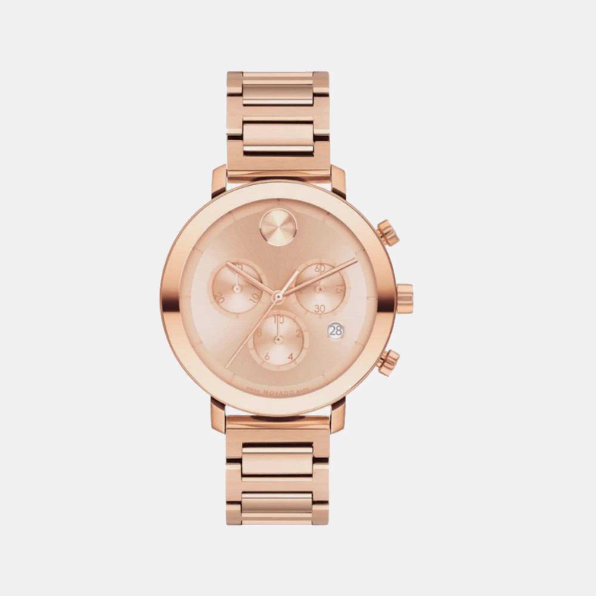 Bold Women Quartz Rose Gold Dial Chronograph Stainless Steel Watch 3600886 - Image 2