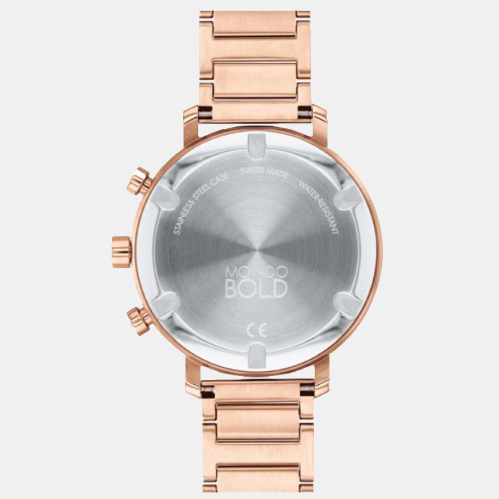 Bold Women Quartz Rose Gold Dial Chronograph Stainless Steel Watch 3600886 - Image 4