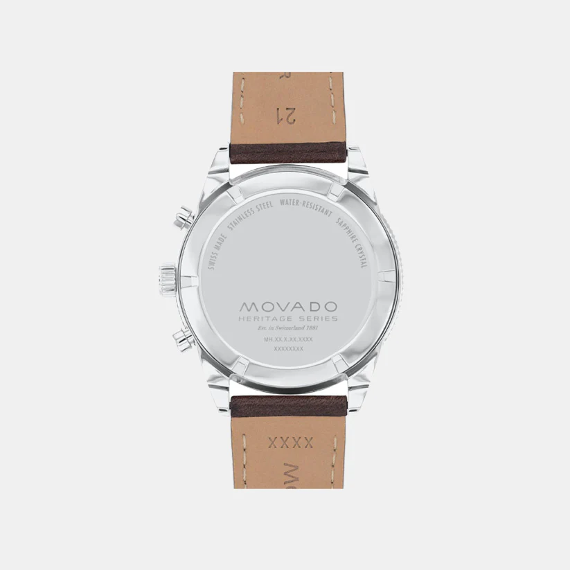 Calendoplan S Men Quartz Sand Dial Chronograph Leather Watch 3650205 - Image 3