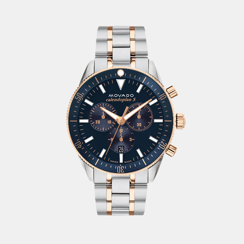 Heritage Men Quartz Blue Dial Chronograph Stainless Steel Watch 3650183