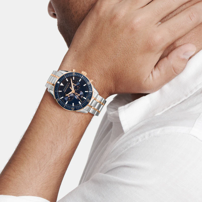 Heritage Men Quartz Blue Dial Chronograph Stainless Steel Watch 3650183 - Image 4
