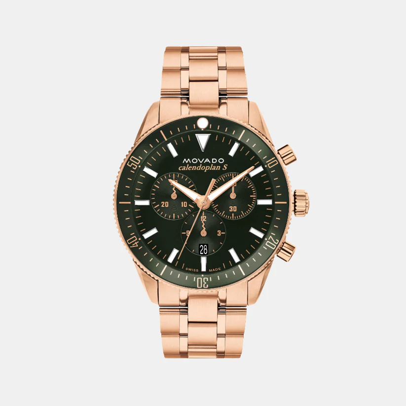 Heritage Men Quartz Green Dial Chronograph Stainless Steel Watch 3650184