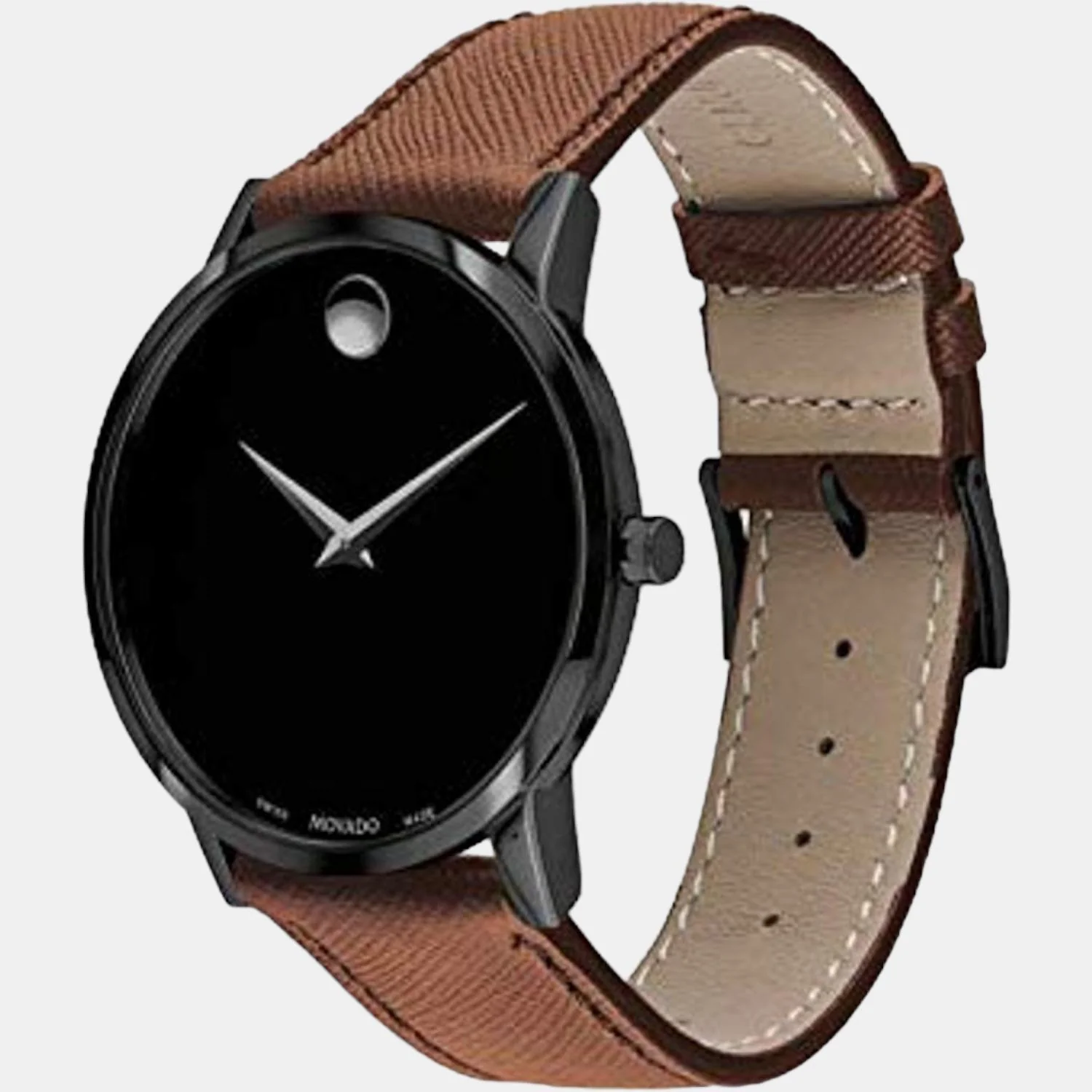 Museum Classic Men Quartz Black Dial Analog Leather Watch 607198 - Image 5