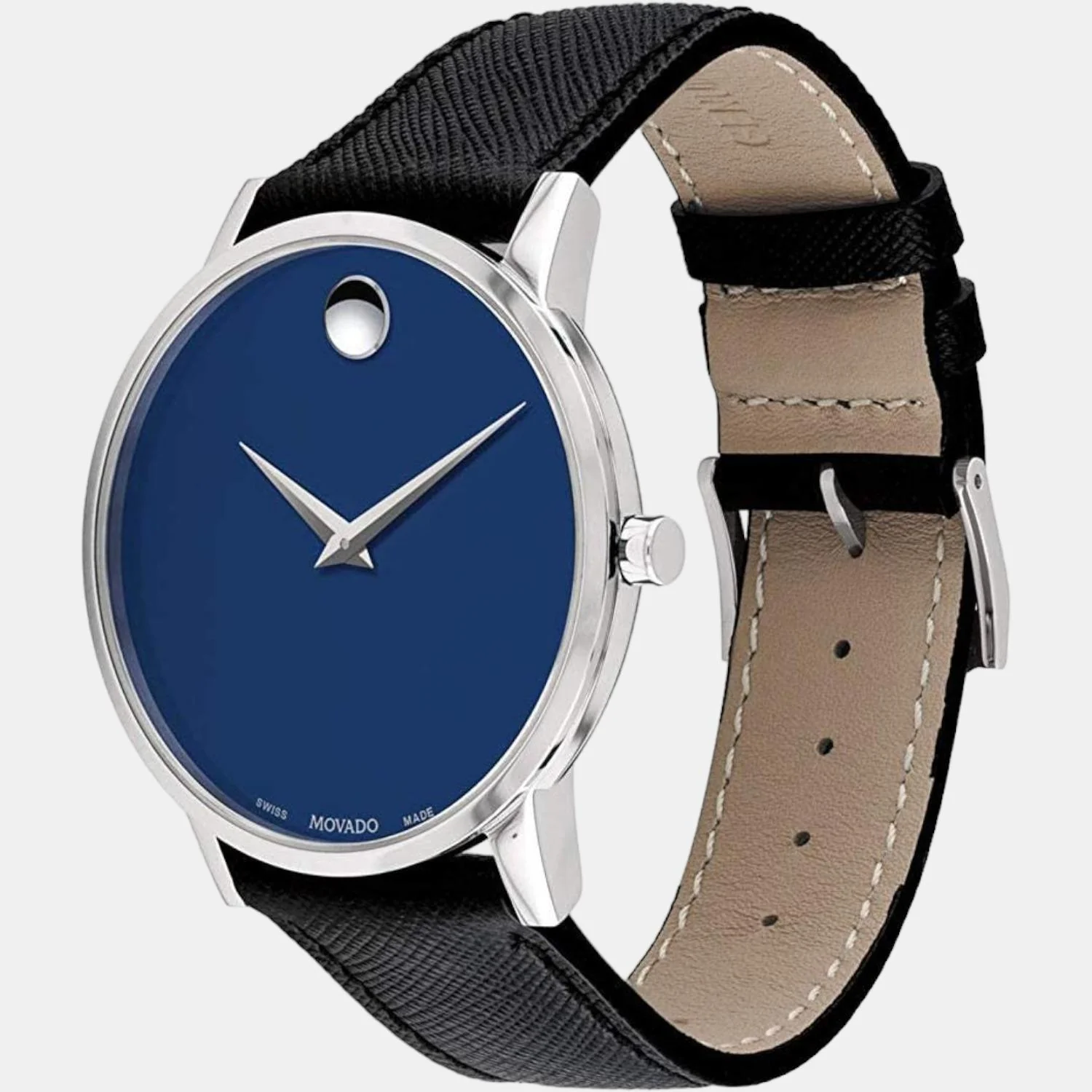 Museum Classic Men Quartz Blue Dial Analog Leather Watch 607197 - Image 2
