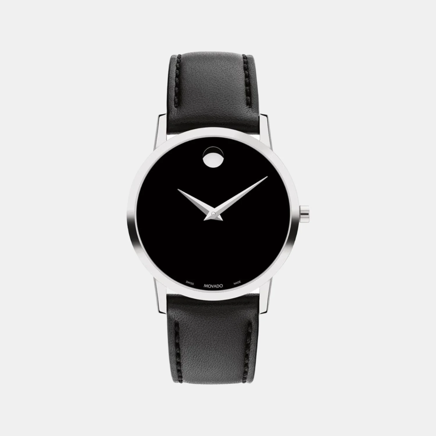 Museum Men Quartz Black Dial Analog Leather Watch 607583