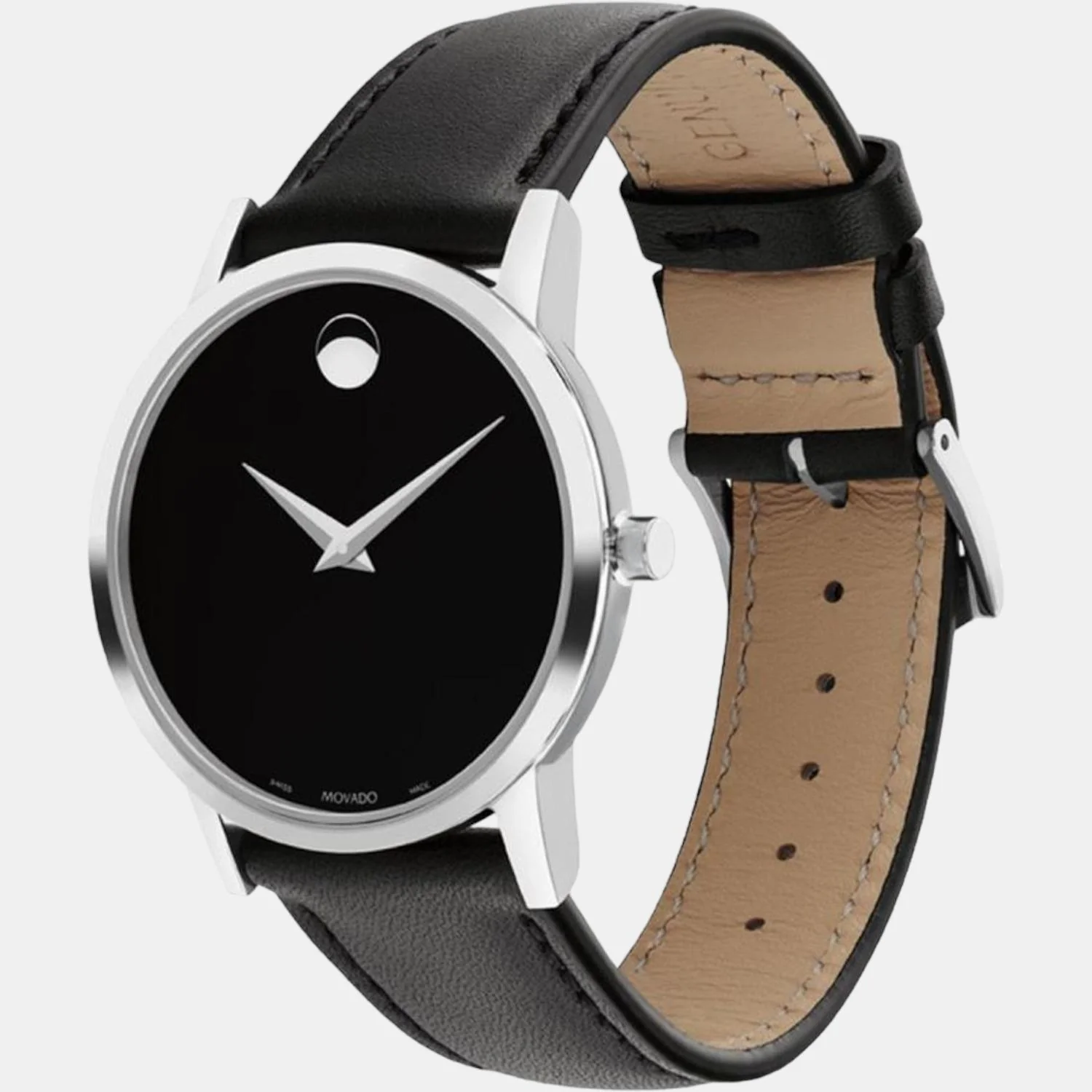 Museum Men Quartz Black Dial Analog Leather Watch 607583 - Image 2