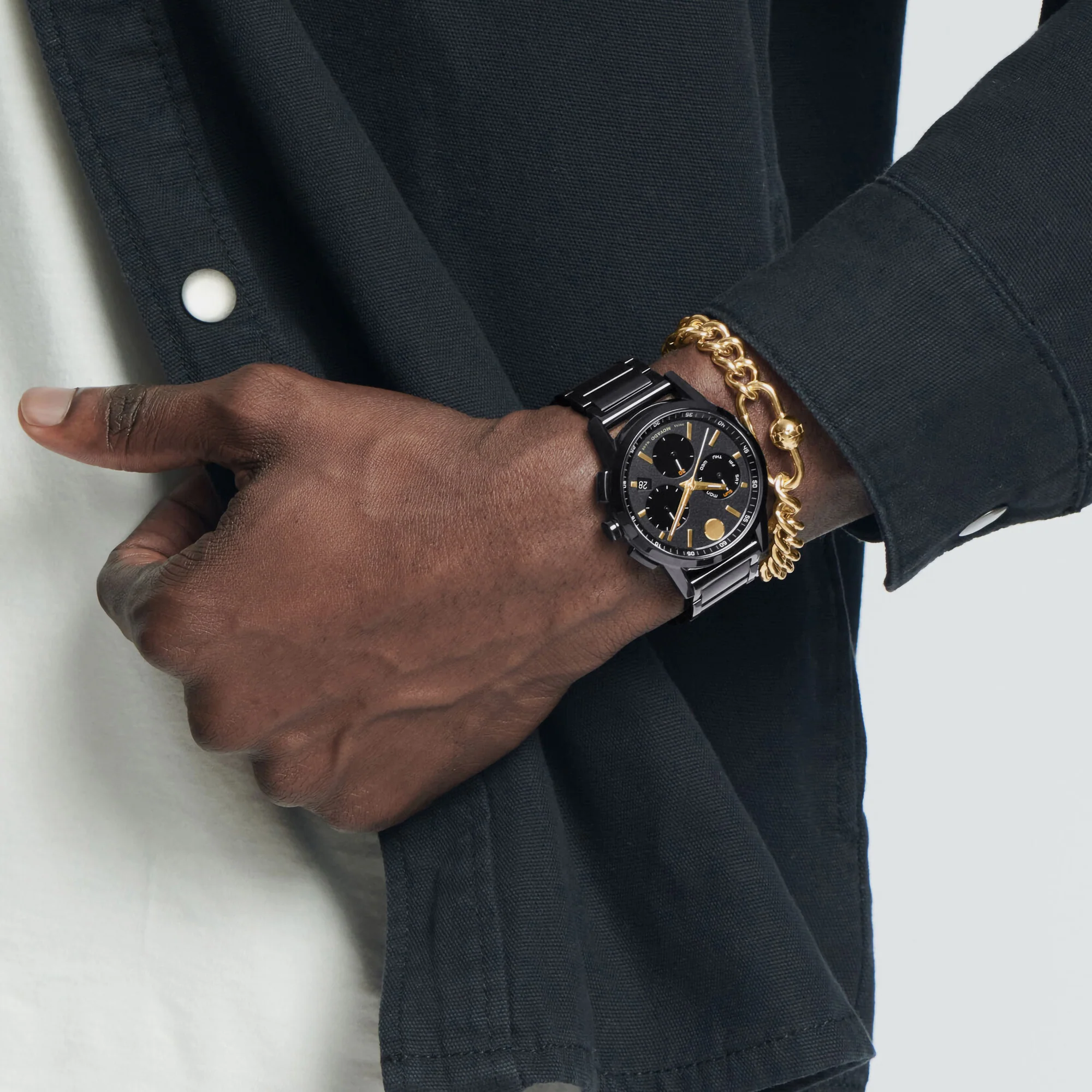 Museum Men Quartz Black Dial Chronograph Stainless Steel Watch 607802 - Image 5
