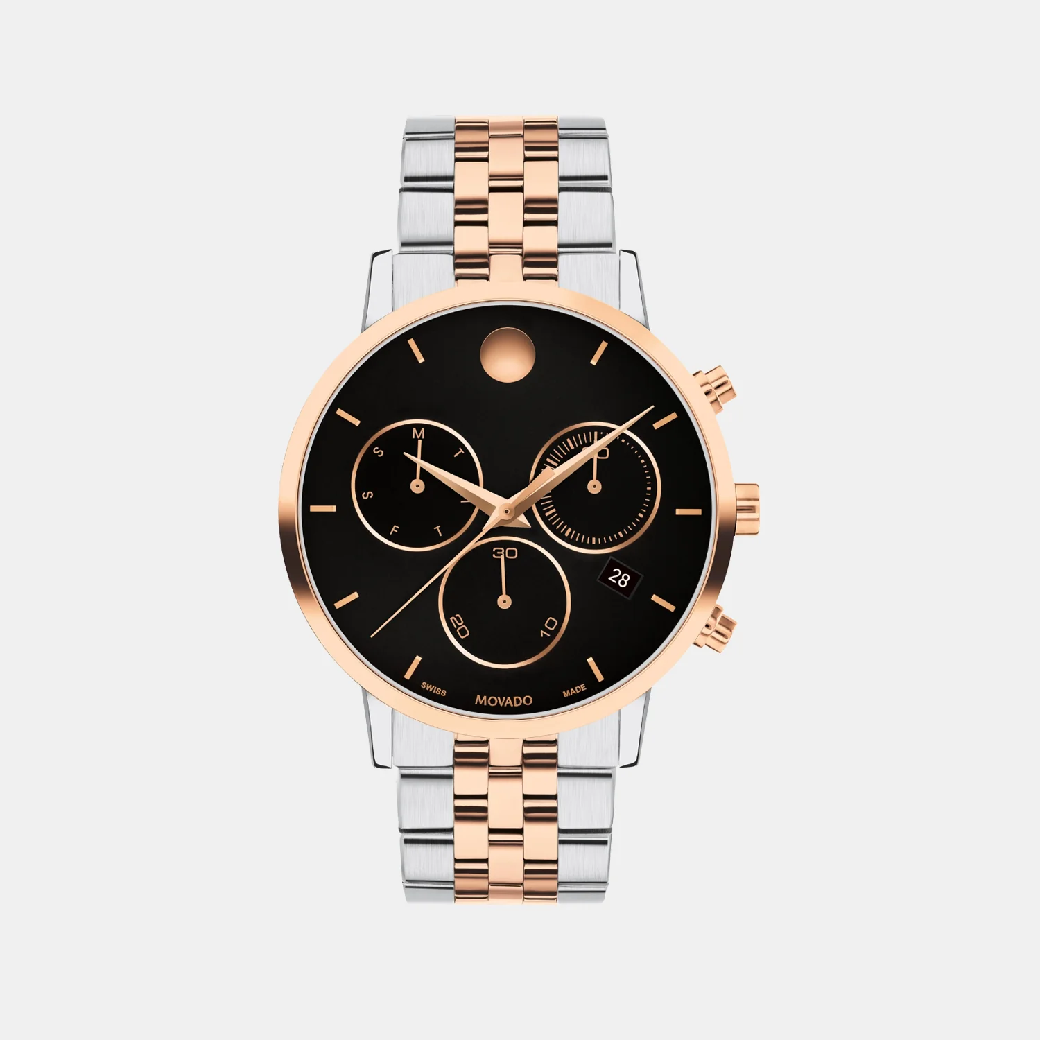 Museum Men Quartz Black Dial Chronograph Stainless Steel Watch 607845