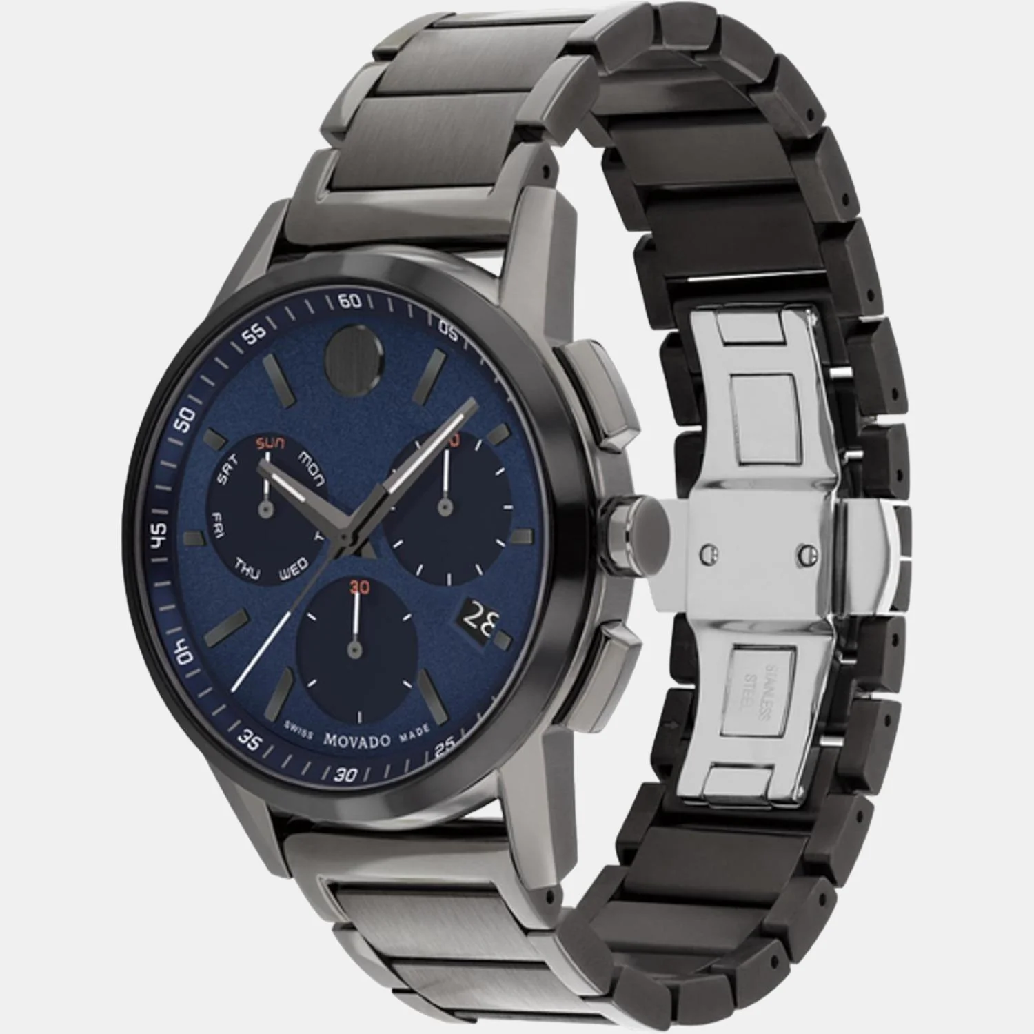 Museum Men Quartz Blue Dial Chronograph Stainless Steel Watch 607624 - Image 2