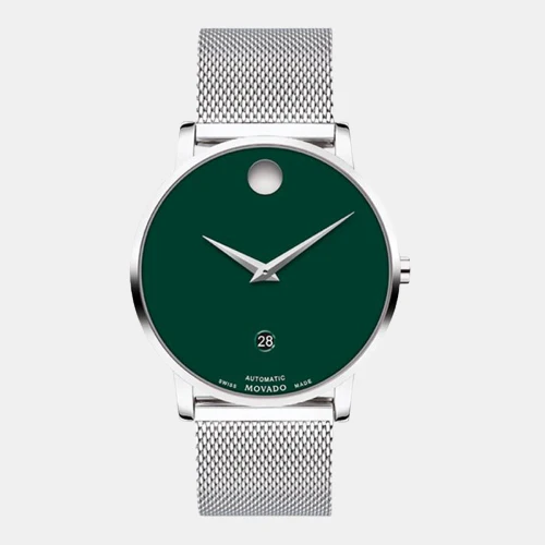 Museum Men Quartz Green Dial Analog Stainless Steel Watch 607649