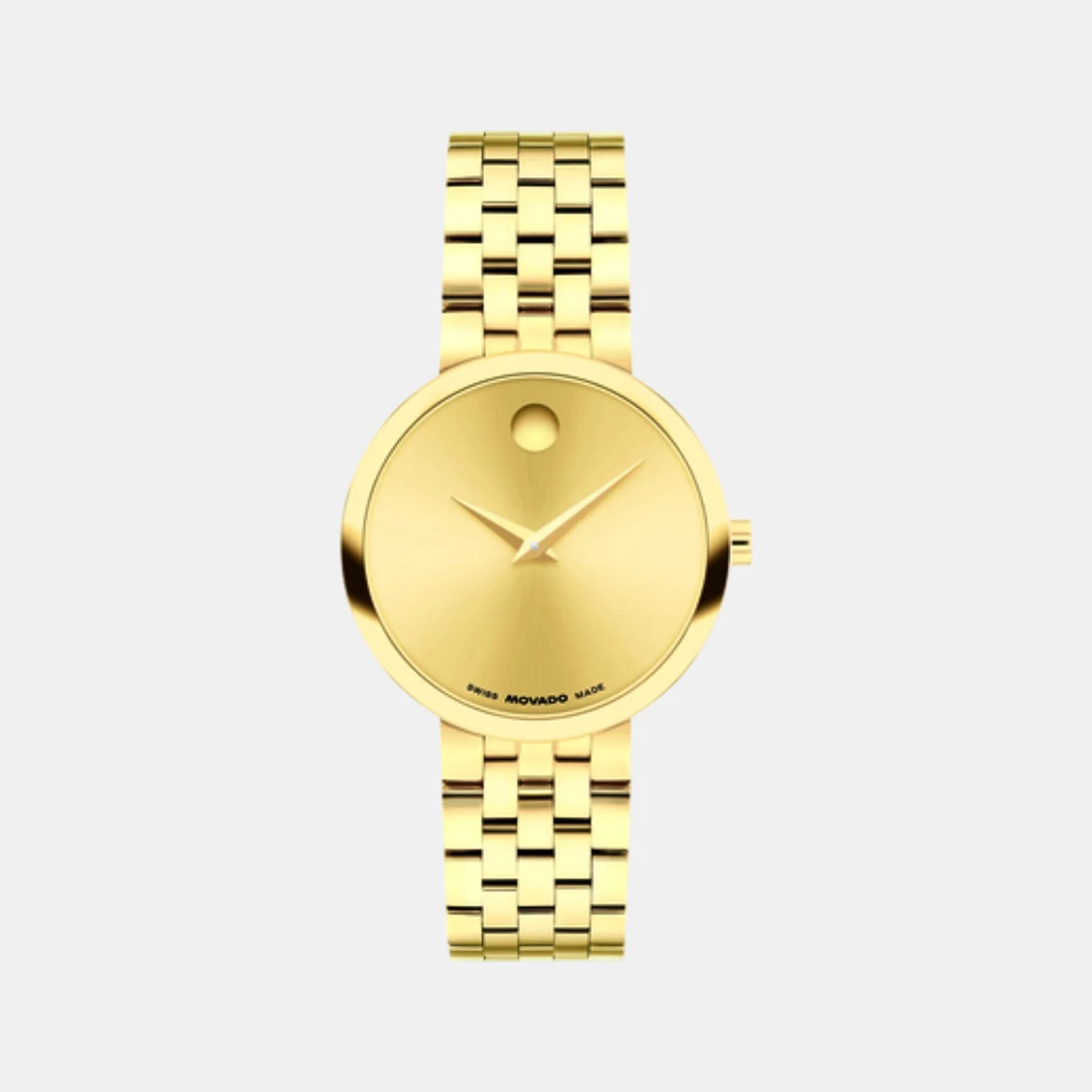 Museum Classic Women Quartz Gold Dial Analog Stainless Steel Watch 608009