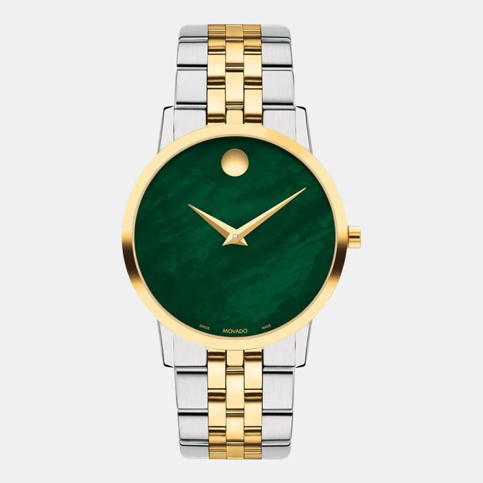 Museum Women Quartz Green Dial Analog Stainless Steel Watch 607631