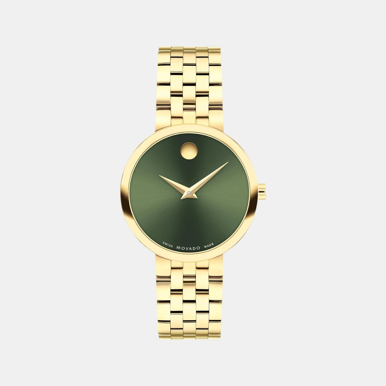 Museum Women Quartz Green Dial Analog Stainless Steel Watch 607942