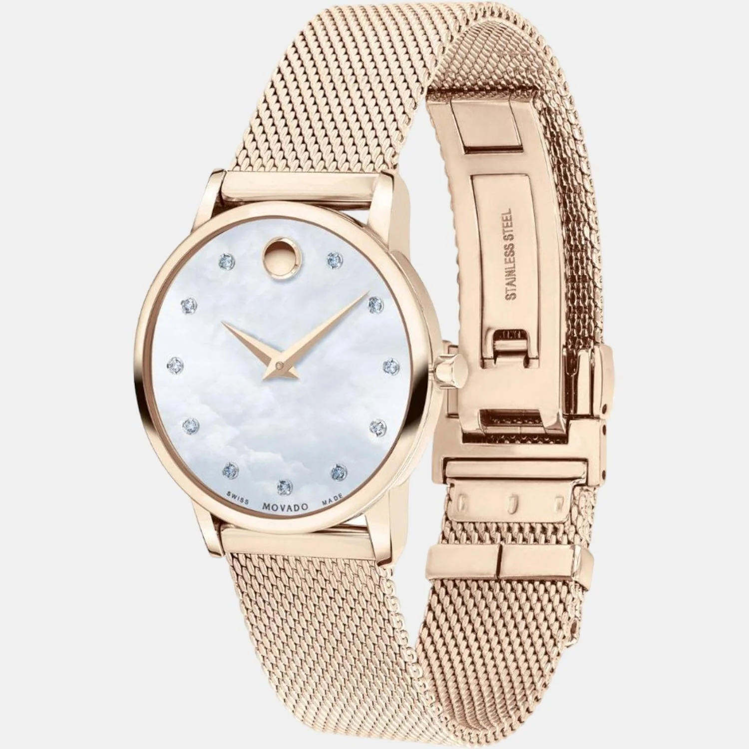 Museum Women Quartz Mother Of Pearl Dial Analog Stainless Steel Watch 607492 - Image 2