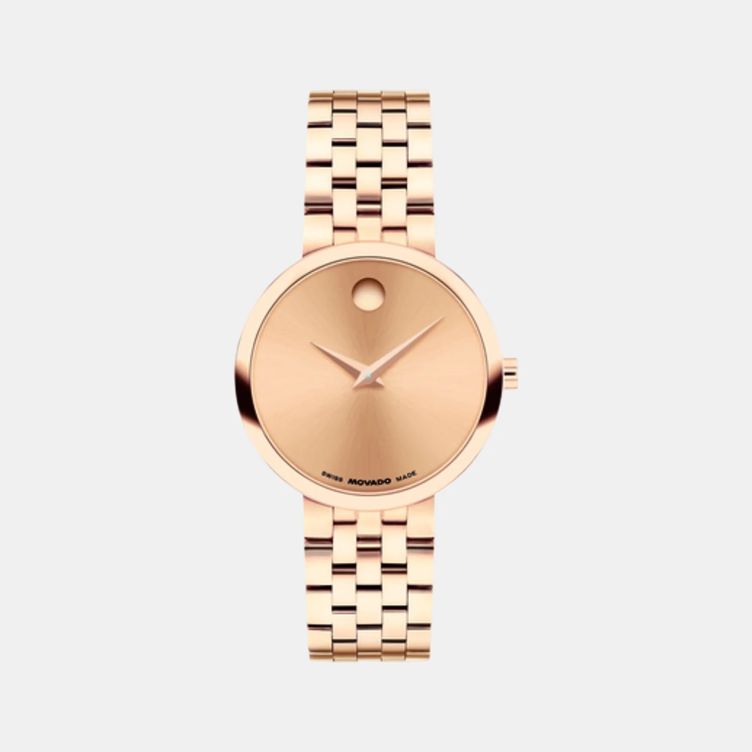 Museum Classic Women Quartz Rose Gold Dial Analog Stainless Steel Watch 608014