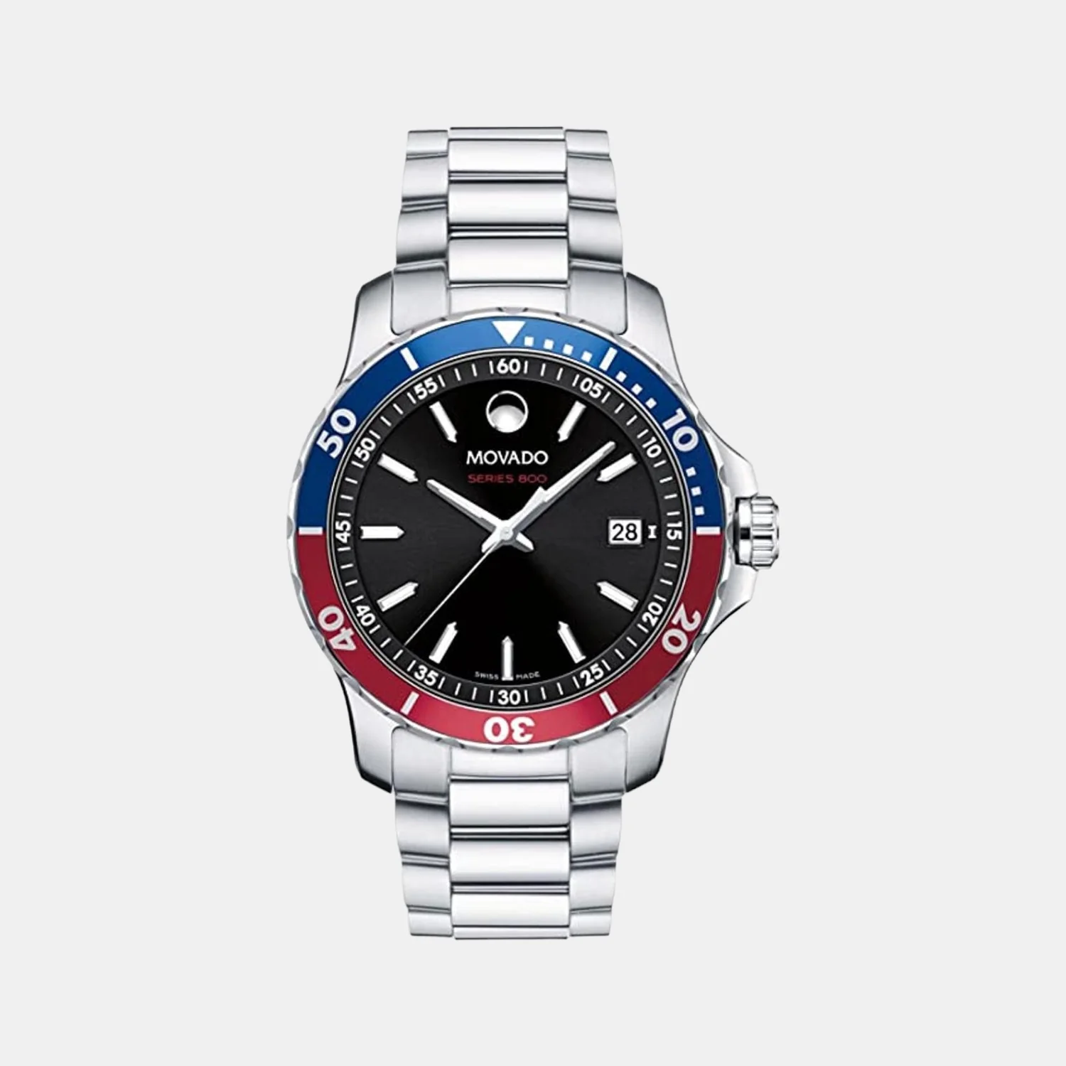 Series 800 Men Quartz Black Dial Analog Stainless Steel Watch 2600152