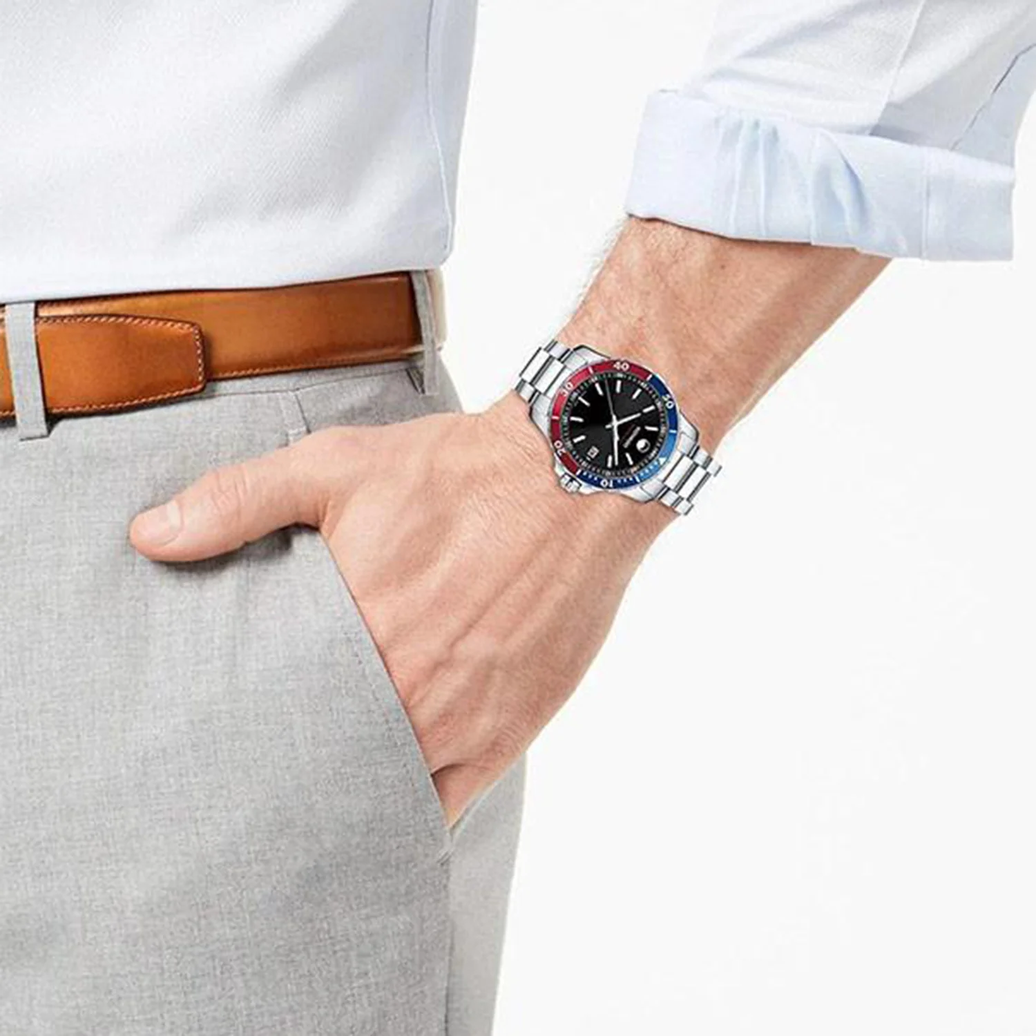 Series 800 Men Quartz Black Dial Analog Stainless Steel Watch 2600152 - Image 6