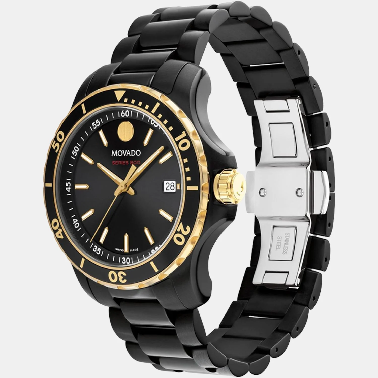 Series 800 Men Quartz Black Dial Chronograph Stainless Steel Watch 2600161 - Image 2