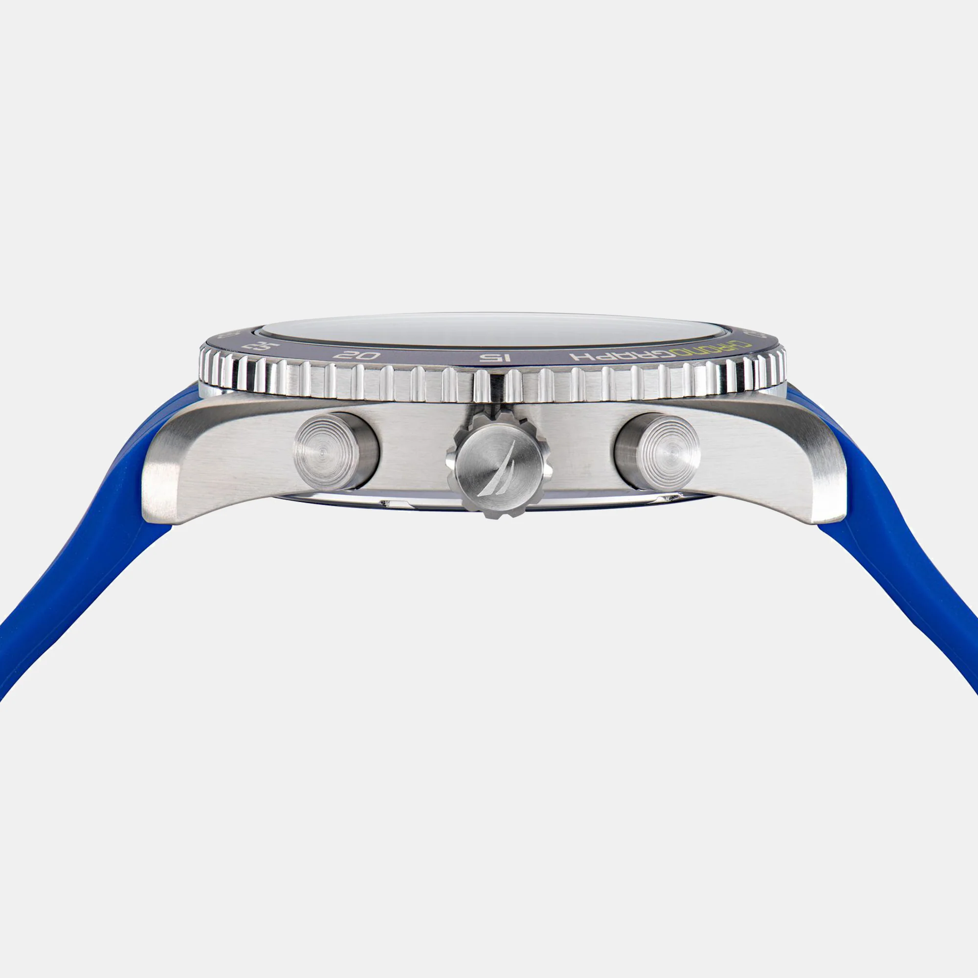 Men Quartz Blue Dial Chronograph Silicone Watch NAPKBS225 - Image 2
