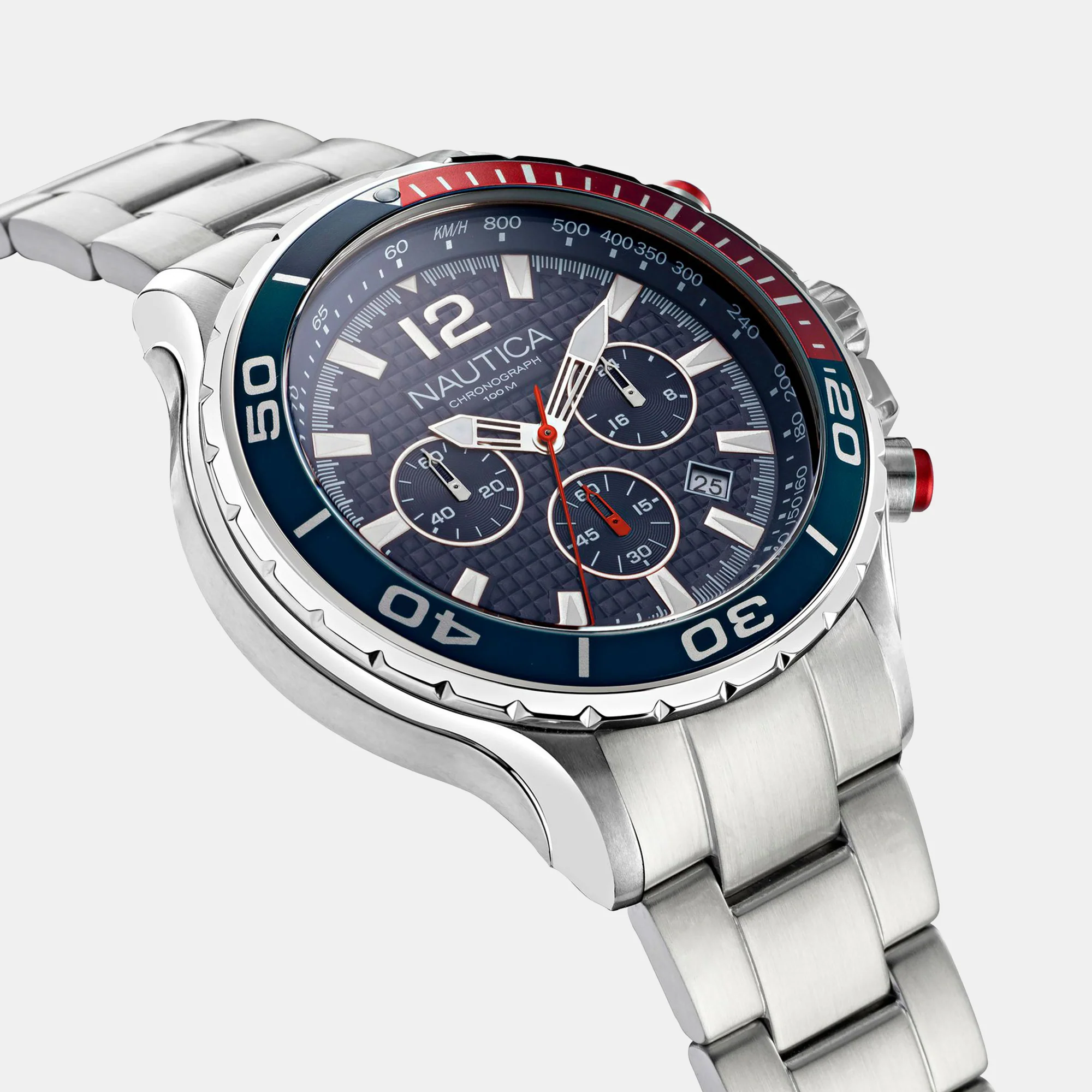 Men Quartz Blue Dial Chronograph Stainless Steel Watch NAPNSTF13 - Image 3